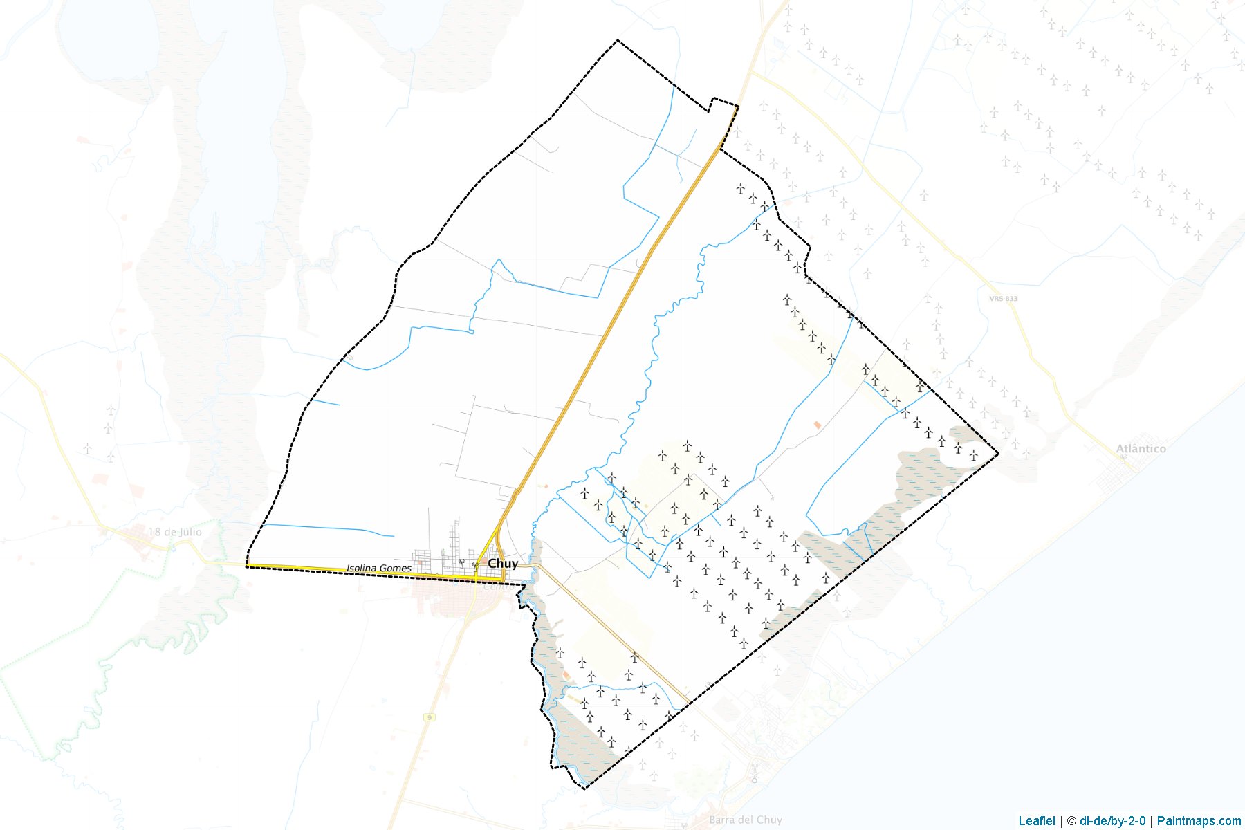 Muestras de recorte de mapas Chui (Rio Grande Do Sul)-1