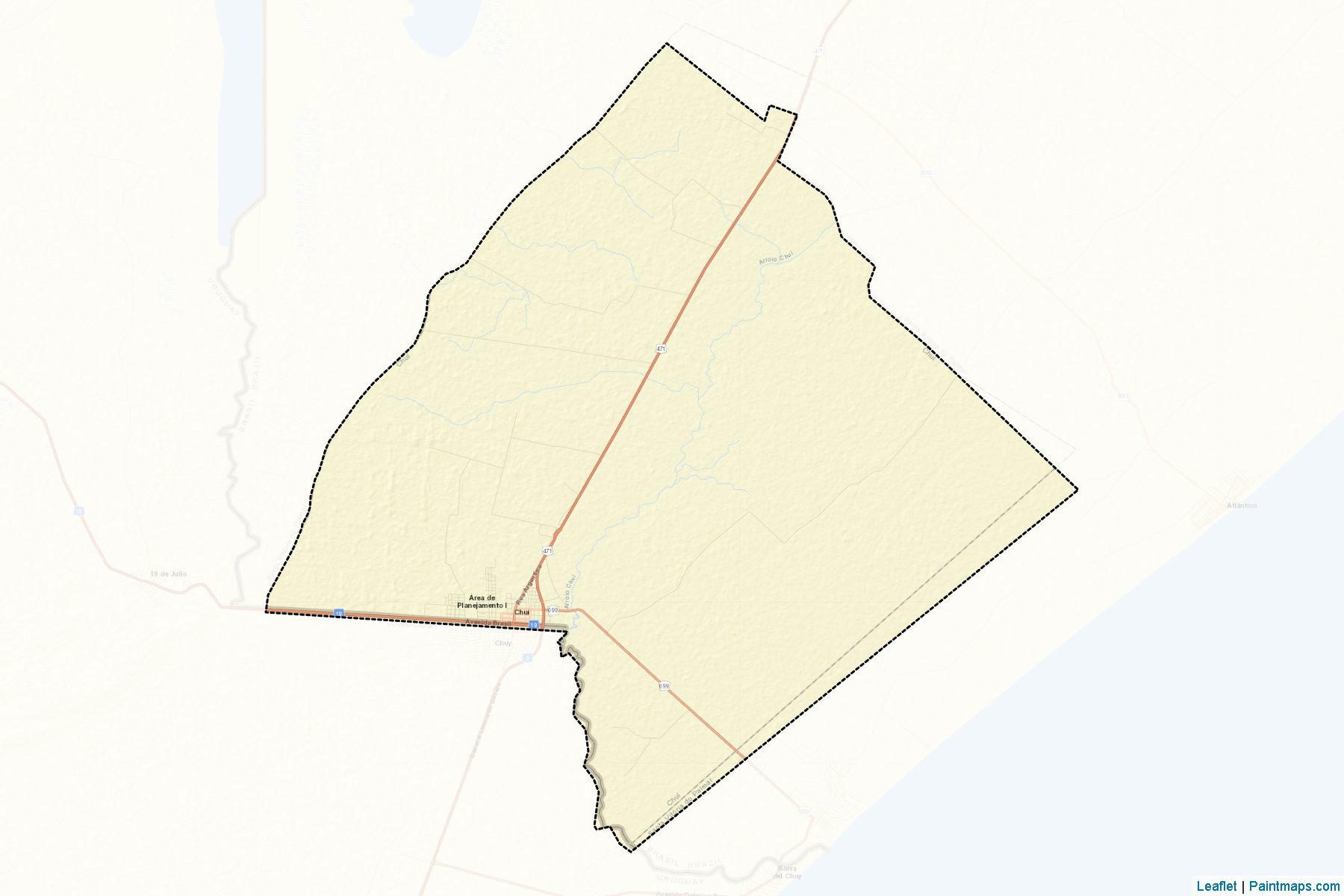 Muestras de recorte de mapas Chui (Rio Grande Do Sul)-2