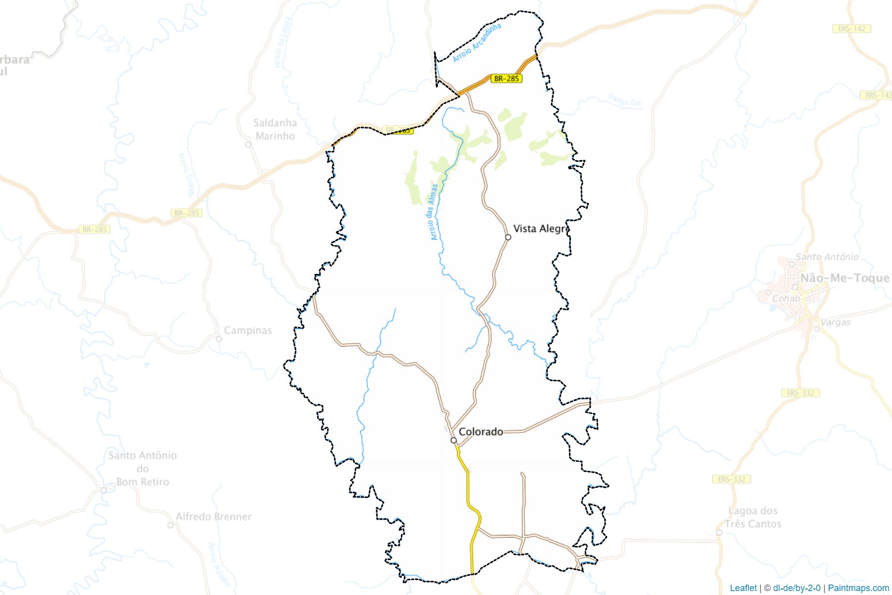 Muestras de recorte de mapas Colorado (Rio Grande Do Sul)-1