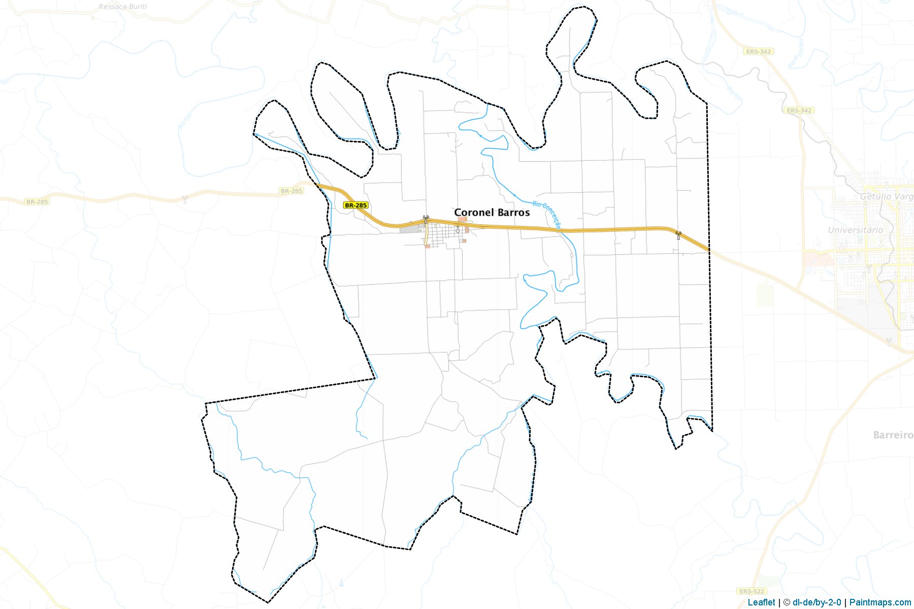 Muestras de recorte de mapas Coronel Barros (Rio Grande Do Sul)-1