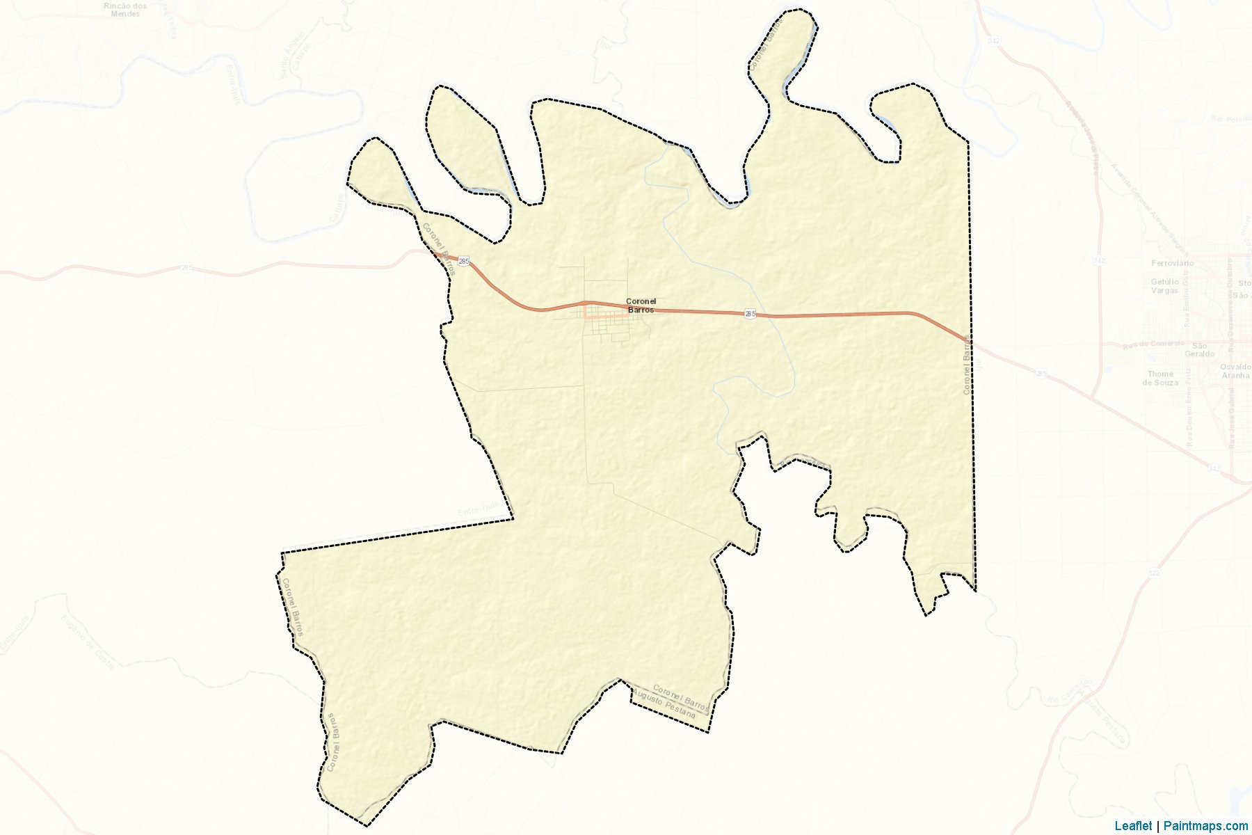 Muestras de recorte de mapas Coronel Barros (Rio Grande Do Sul)-2