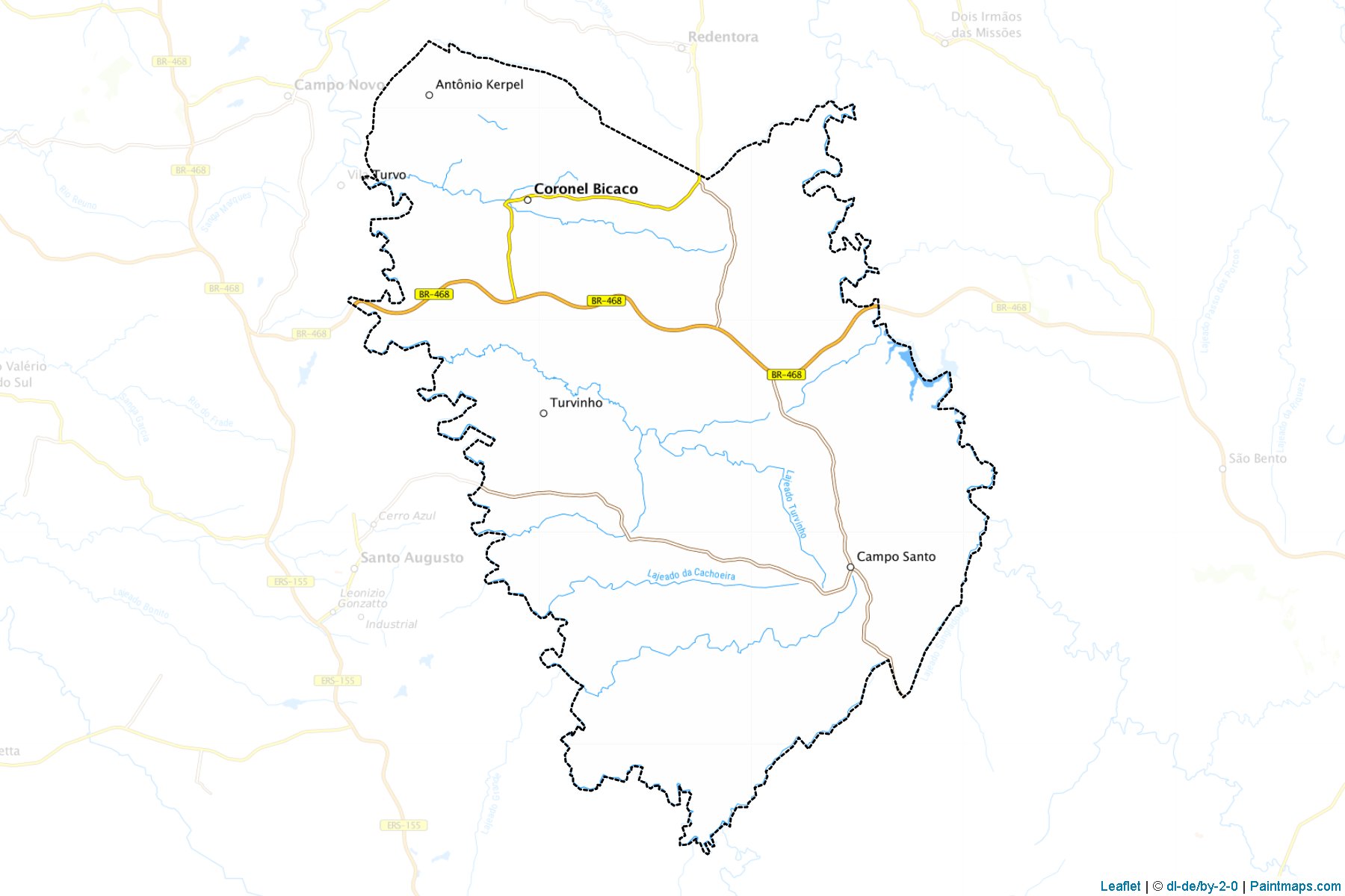 Coronel Bicaco (Rio Grande Do Sul) Map Cropping Samples-1