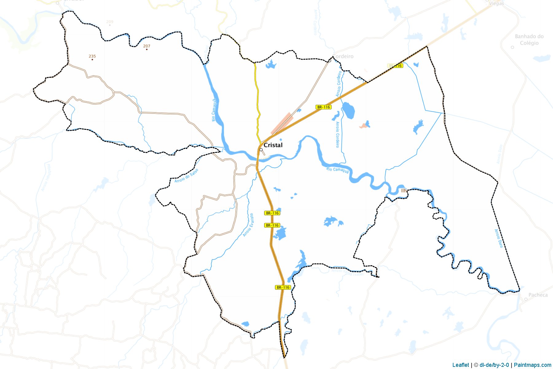 Muestras de recorte de mapas Cristal (Rio Grande Do Sul)-1