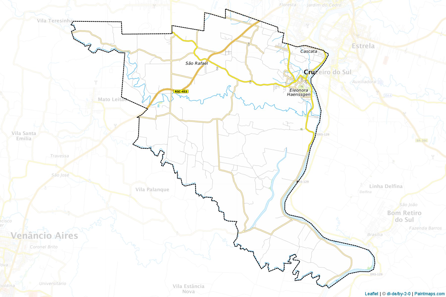 Muestras de recorte de mapas Cruzeiro do Sul (Rio Grande Do Sul)-1