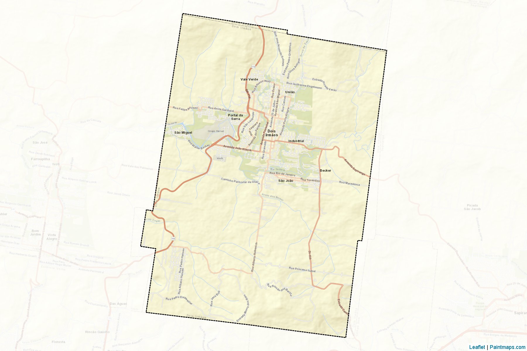 Muestras de recorte de mapas Dois Irmaos (Rio Grande Do Sul)-2