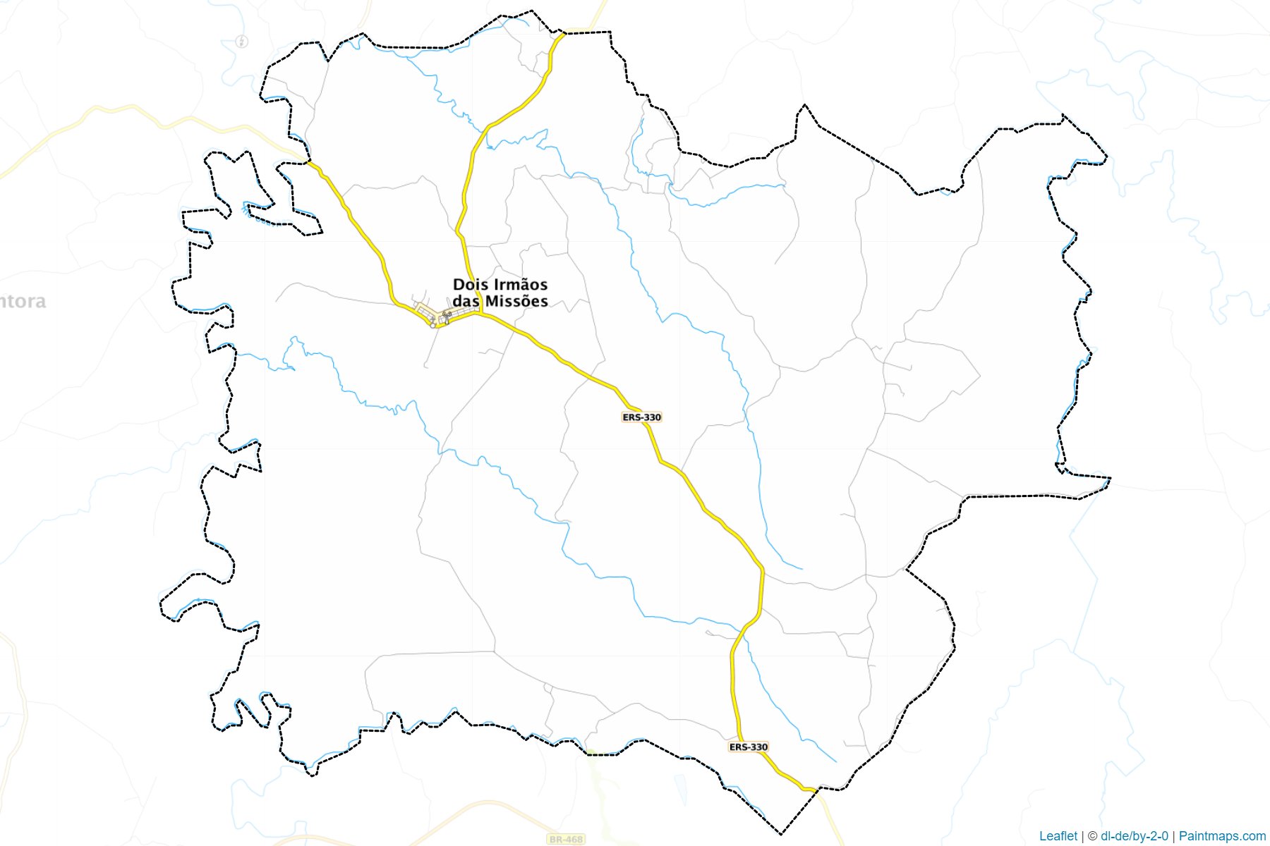 Muestras de recorte de mapas Dois Irmaos das Missoes (Rio Grande Do Sul)-1