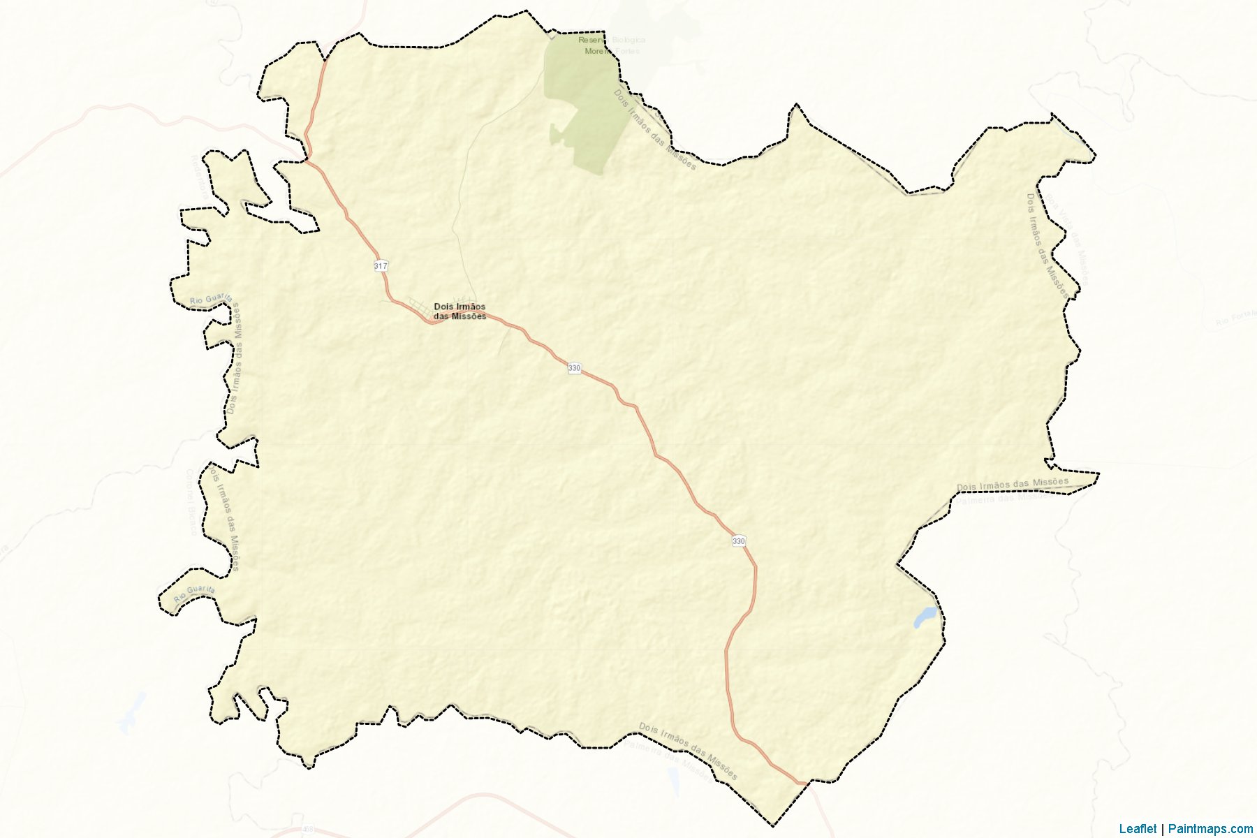 Muestras de recorte de mapas Dois Irmaos das Missoes (Rio Grande Do Sul)-2