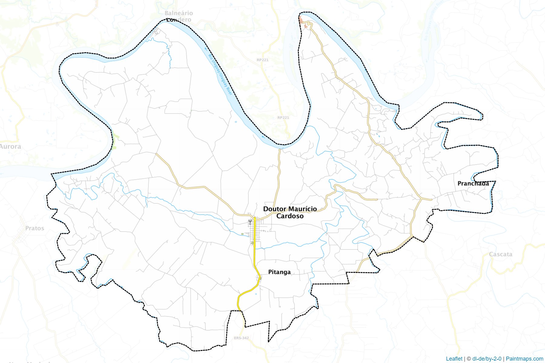 Muestras de recorte de mapas Doutor Mauricio Cardoso (Rio Grande Do Sul)-1