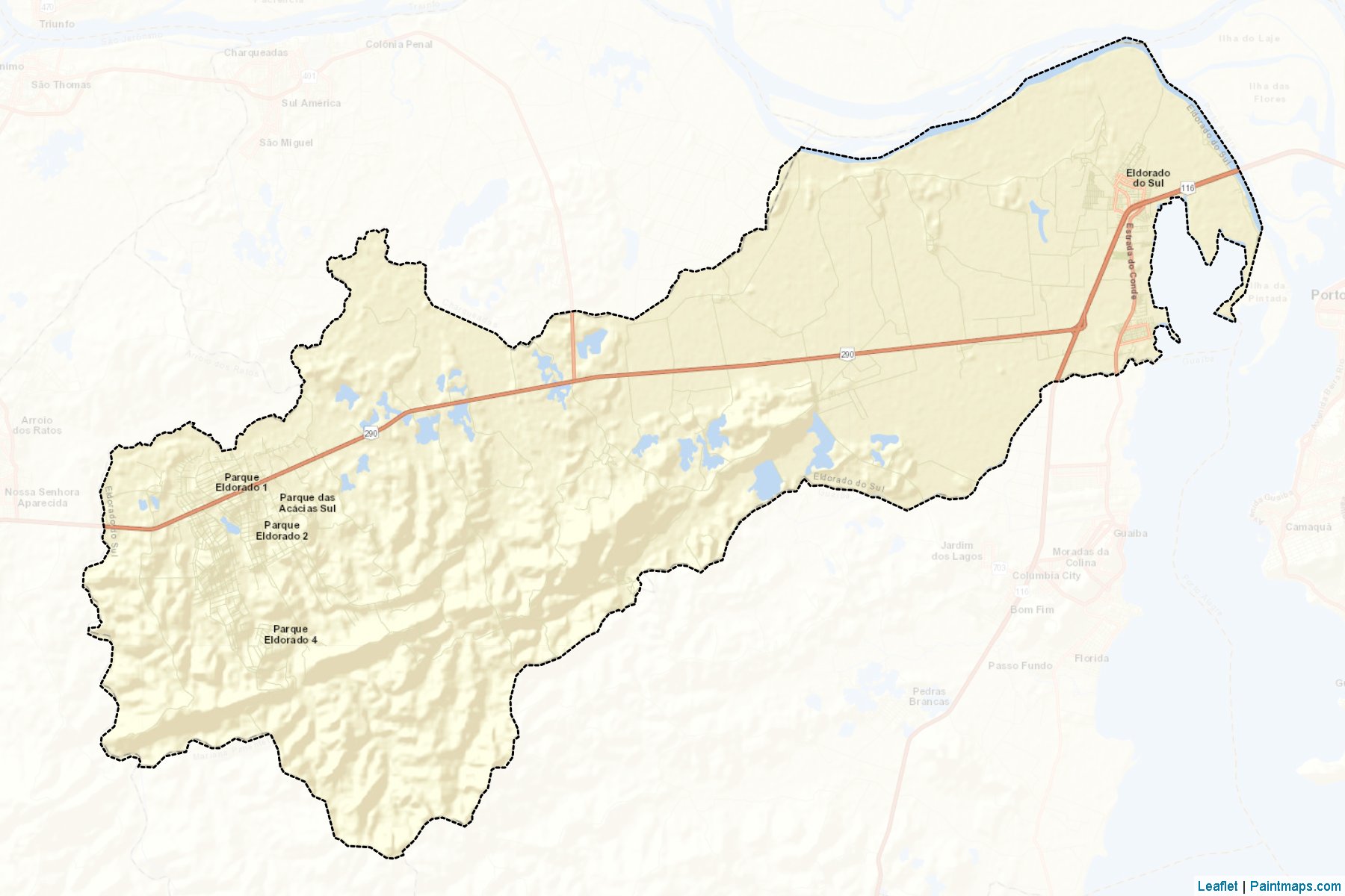 Muestras de recorte de mapas Eldorado do Sul (Rio Grande Do Sul)-2