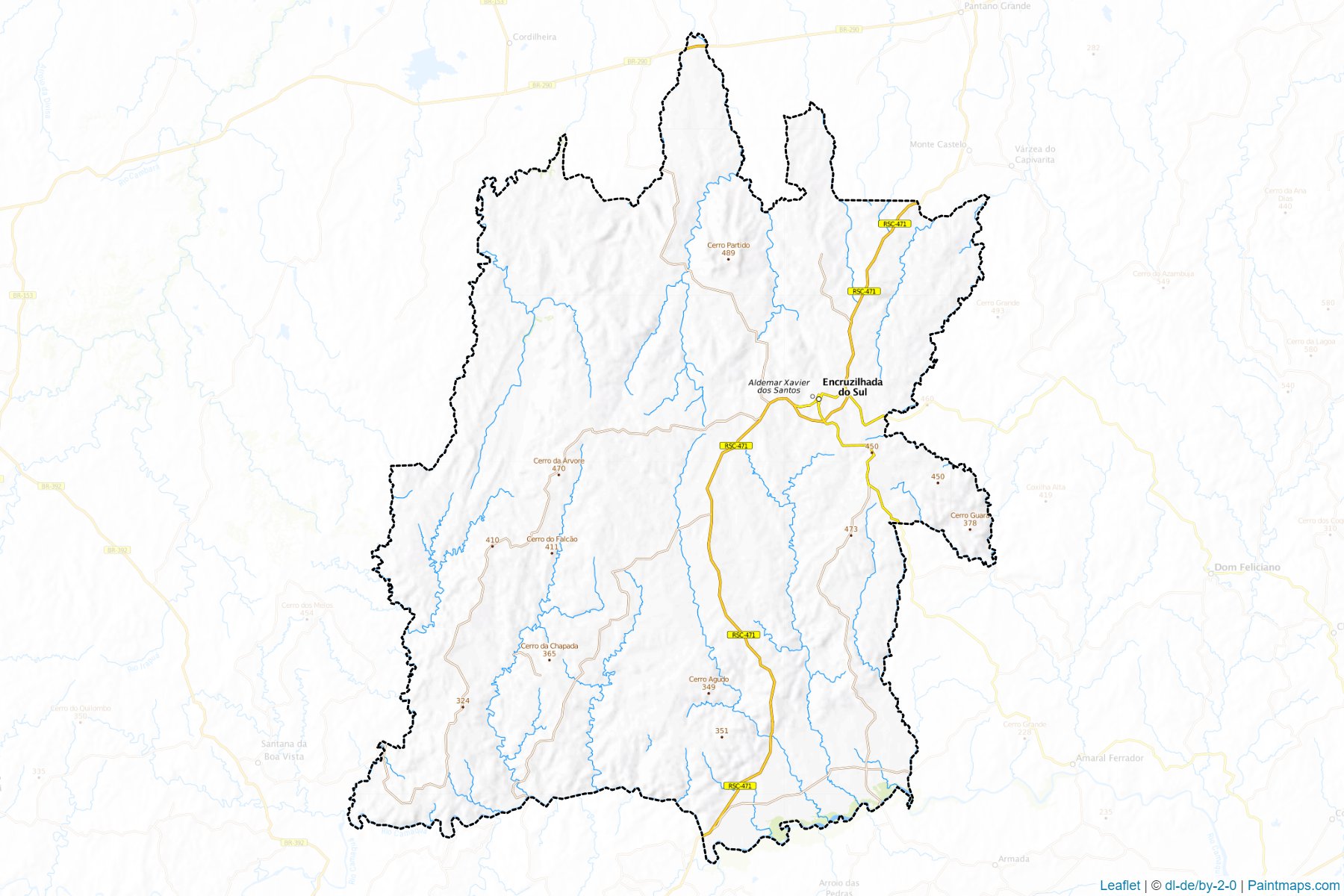 Encruzilhada do Sul (Rio Grande Do Sul) Map Cropping Samples-1