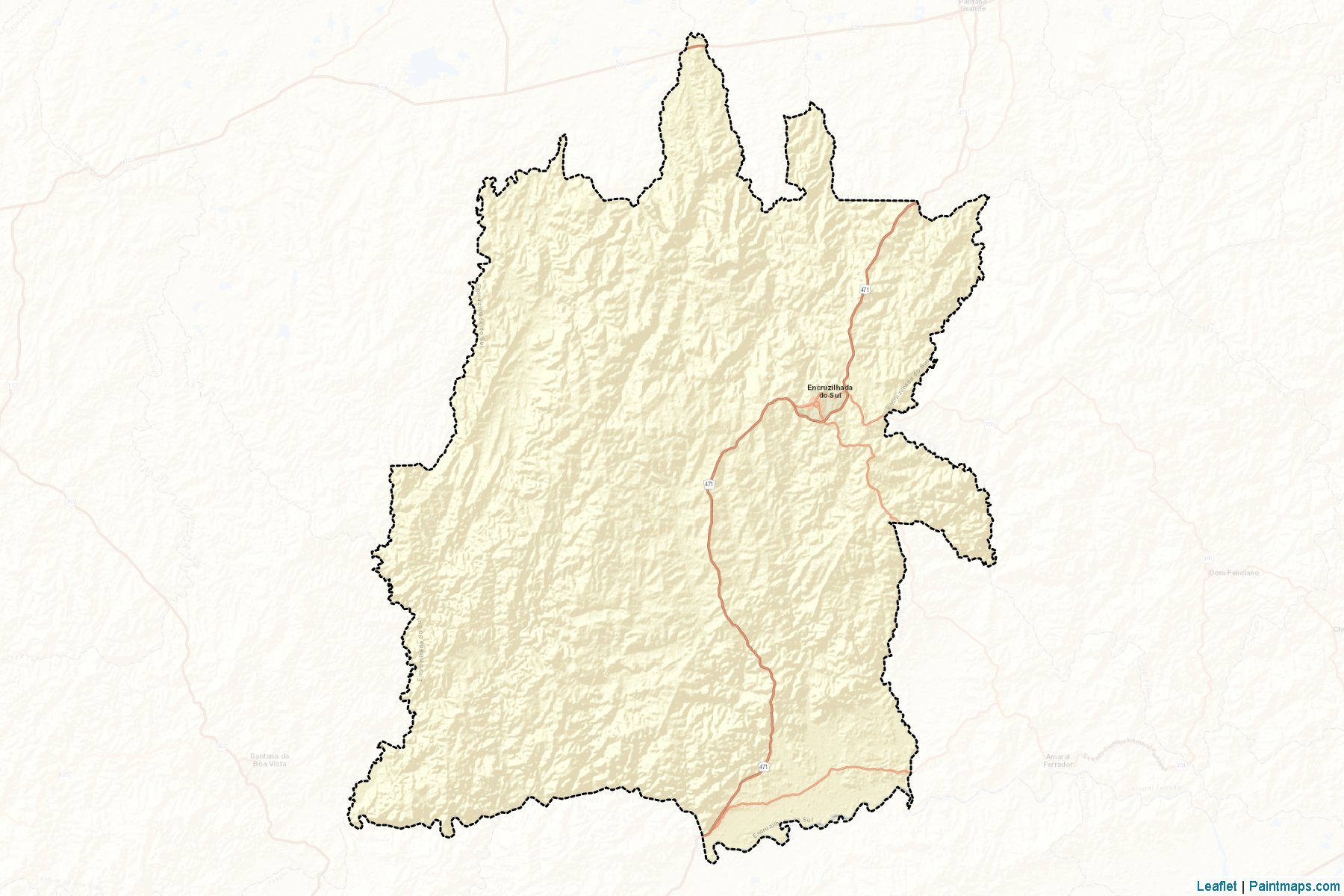 Muestras de recorte de mapas Encruzilhada do Sul (Rio Grande Do Sul)-2