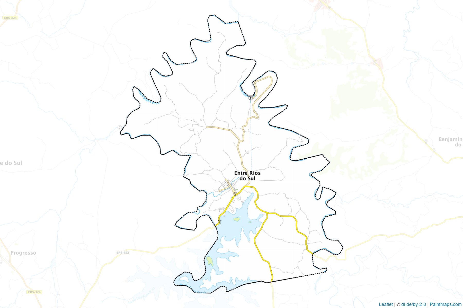 Muestras de recorte de mapas Entre Rios do Sul (Rio Grande Do Sul)-1