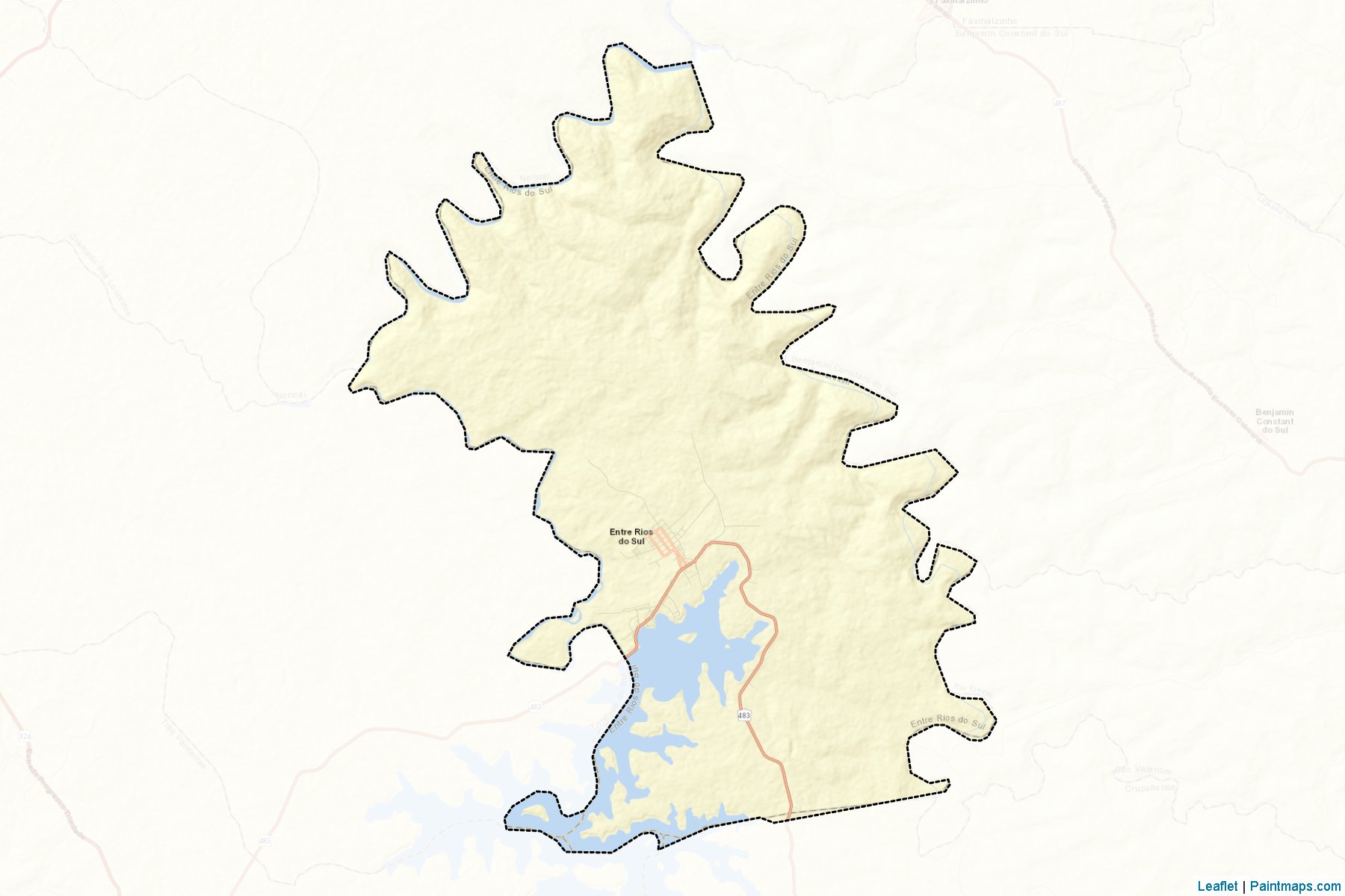 Muestras de recorte de mapas Entre Rios do Sul (Rio Grande Do Sul)-2