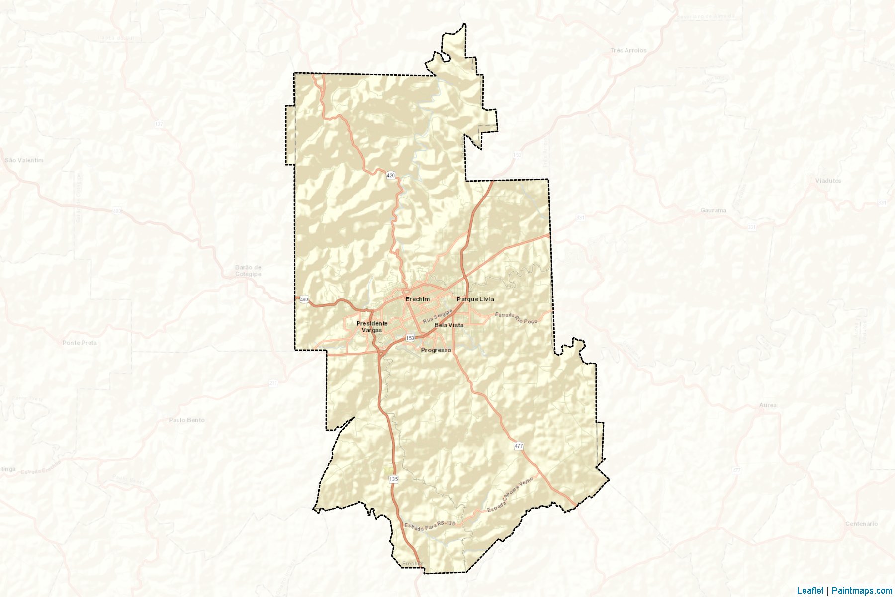 Erechim (Rio Grande Do Sul) Map Cropping Samples-2