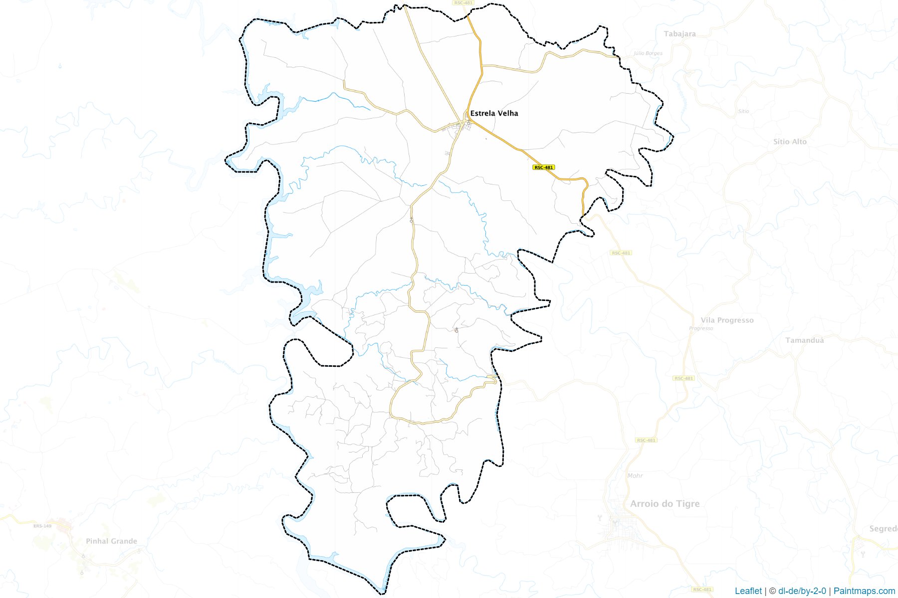 Muestras de recorte de mapas Estrela Velha (Rio Grande Do Sul)-1