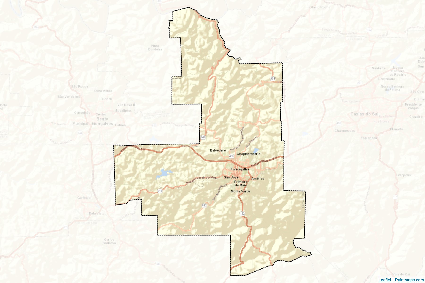 Muestras de recorte de mapas Farroupilha (Rio Grande Do Sul)-2