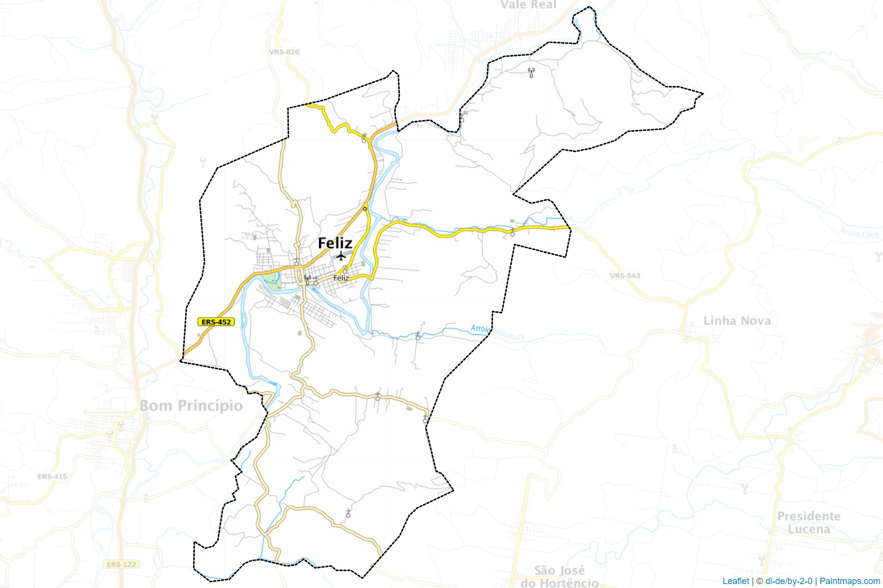 Muestras de recorte de mapas Feliz (Rio Grande Do Sul)-1