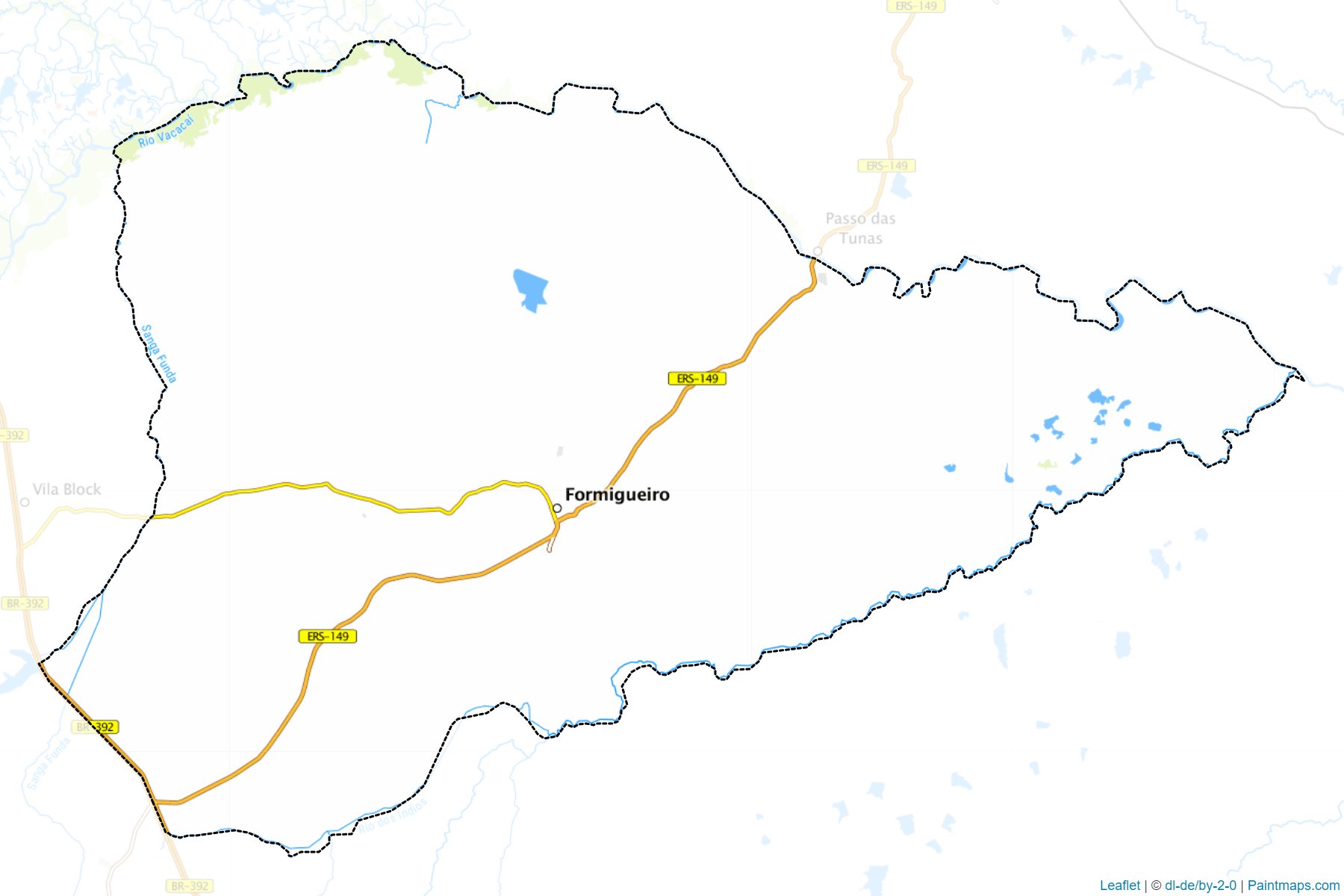 Muestras de recorte de mapas Formigueiro (Rio Grande Do Sul)-1