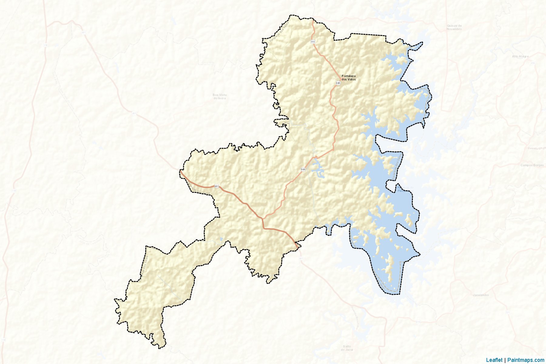 Muestras de recorte de mapas Fortaleza dos Valos (Rio Grande Do Sul)-2