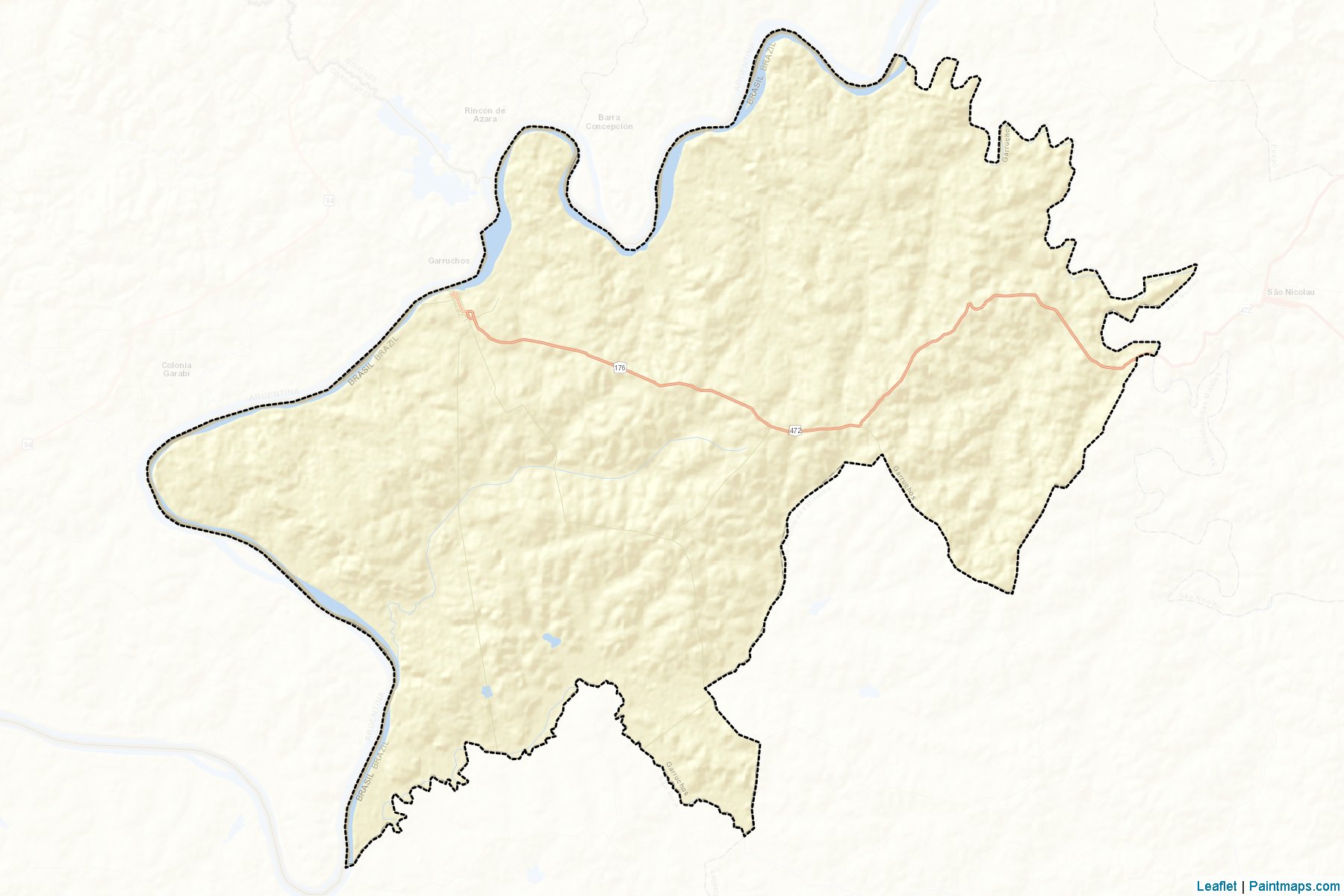 Garruchos (Rio Grande Do Sul) Map Cropping Samples-2