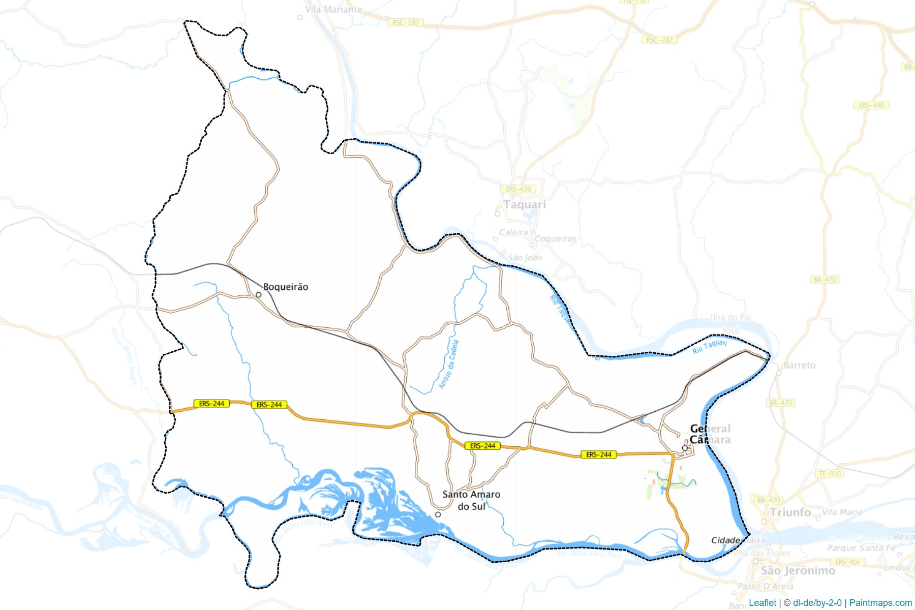 Muestras de recorte de mapas General Camara (Rio Grande Do Sul)-1