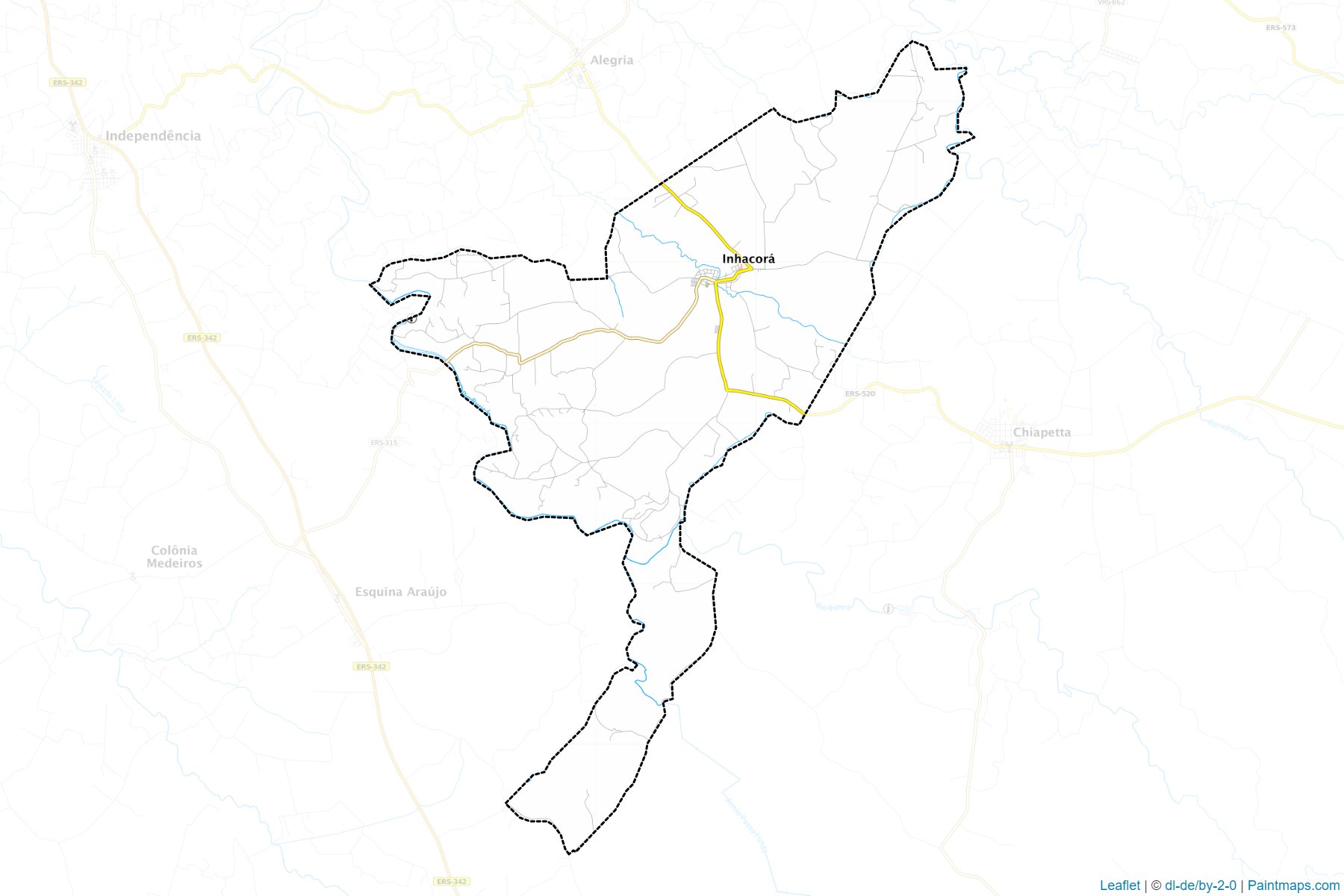 Muestras de recorte de mapas Inhacora (Rio Grande Do Sul)-1