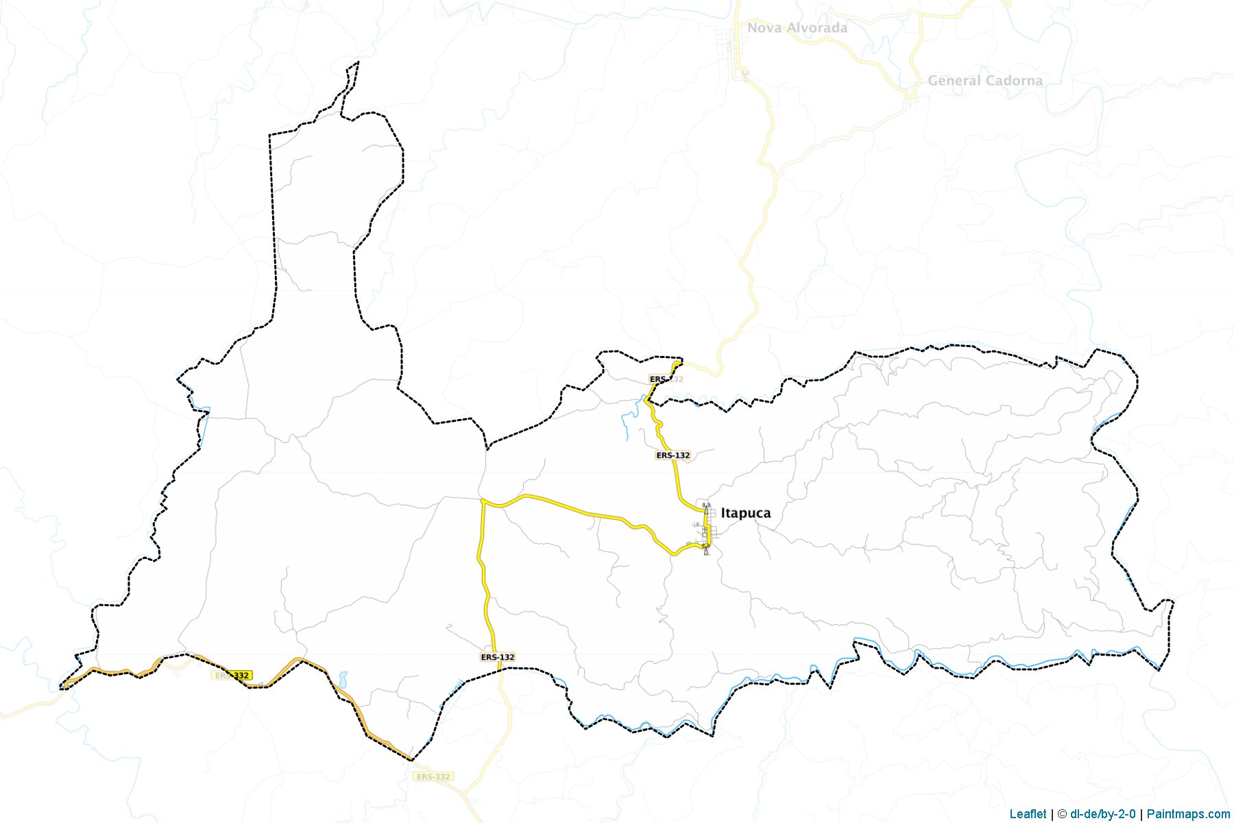 Muestras de recorte de mapas Itapuca (Rio Grande Do Sul)-1