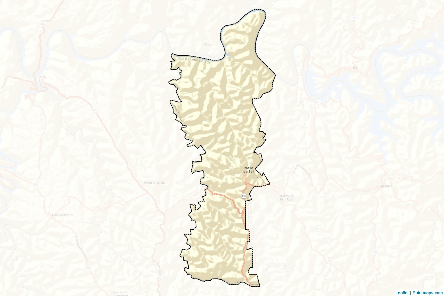 Muestras de recorte de mapas Itatiba do Sul (Rio Grande Do Sul)-2