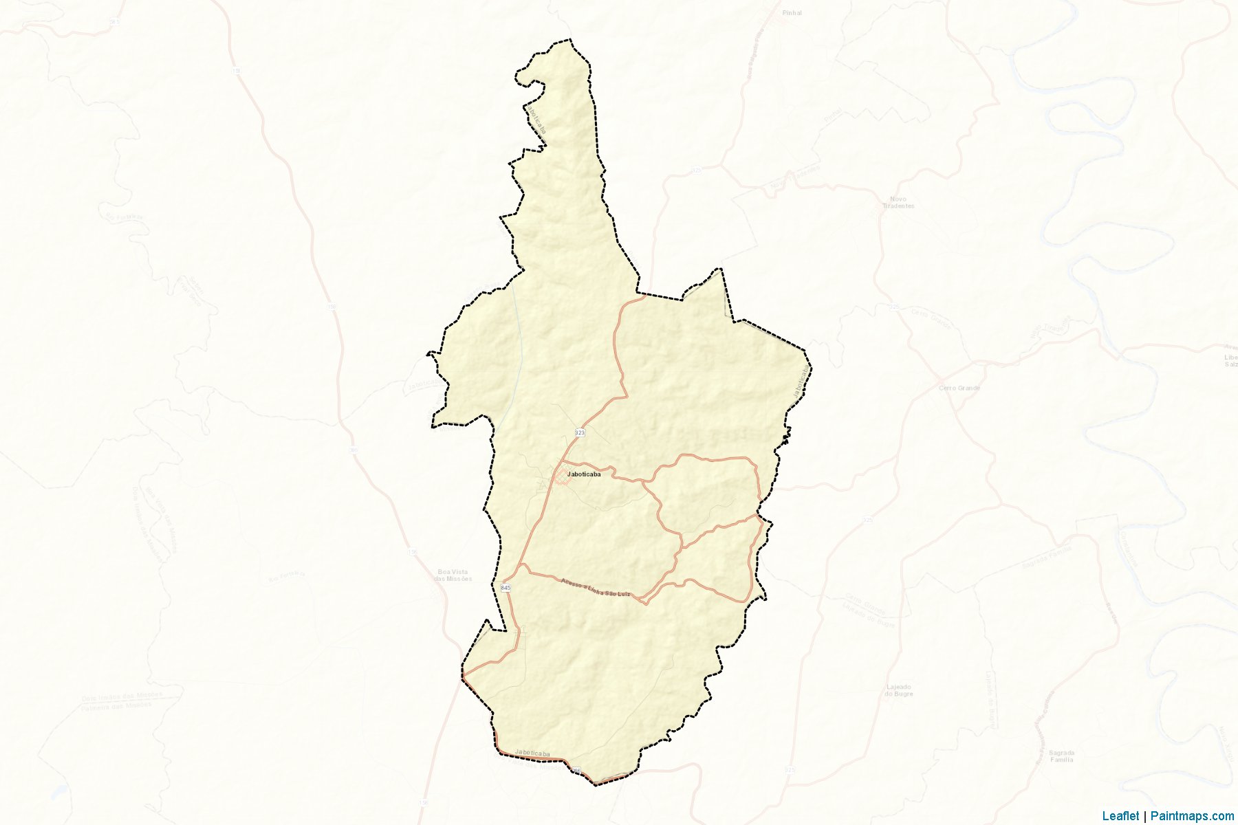 Muestras de recorte de mapas Jaboticaba (Rio Grande Do Sul)-2