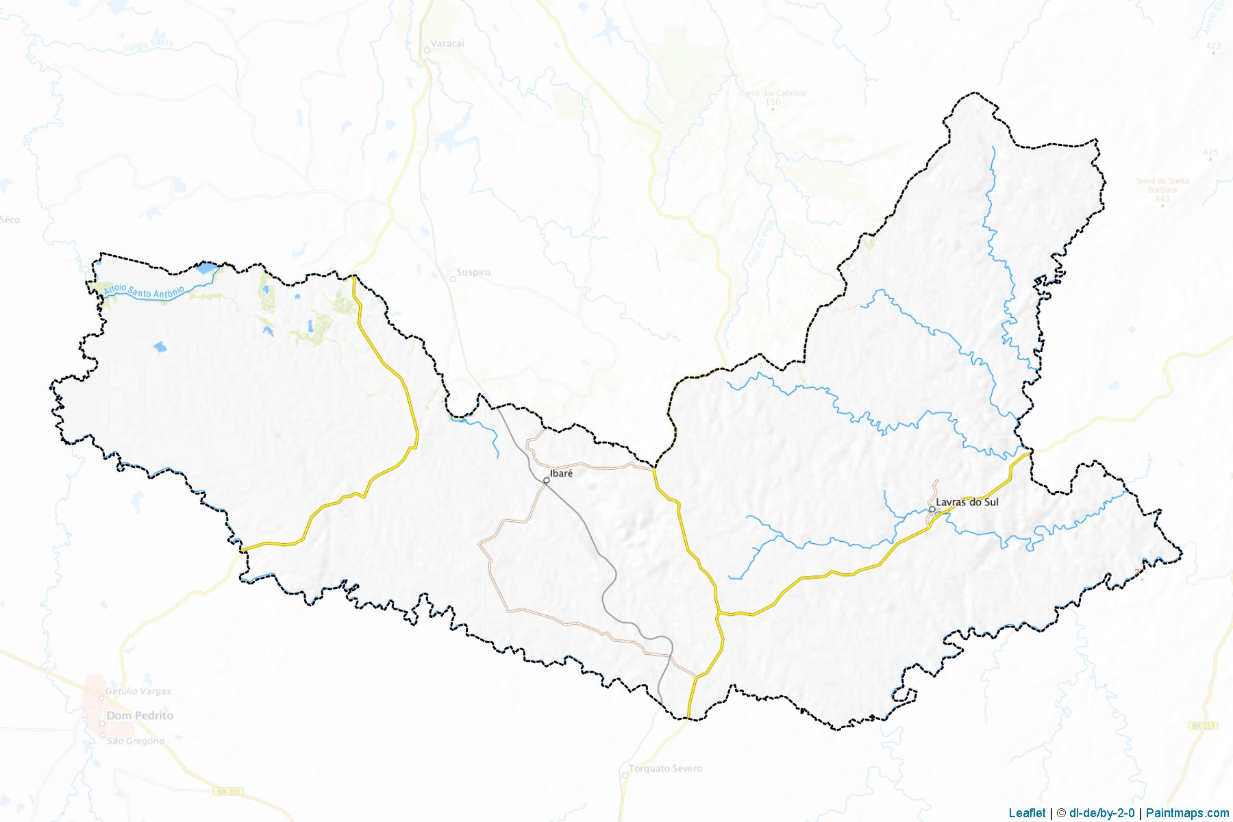 Muestras de recorte de mapas Lavras do Sul (Rio Grande Do Sul)-1