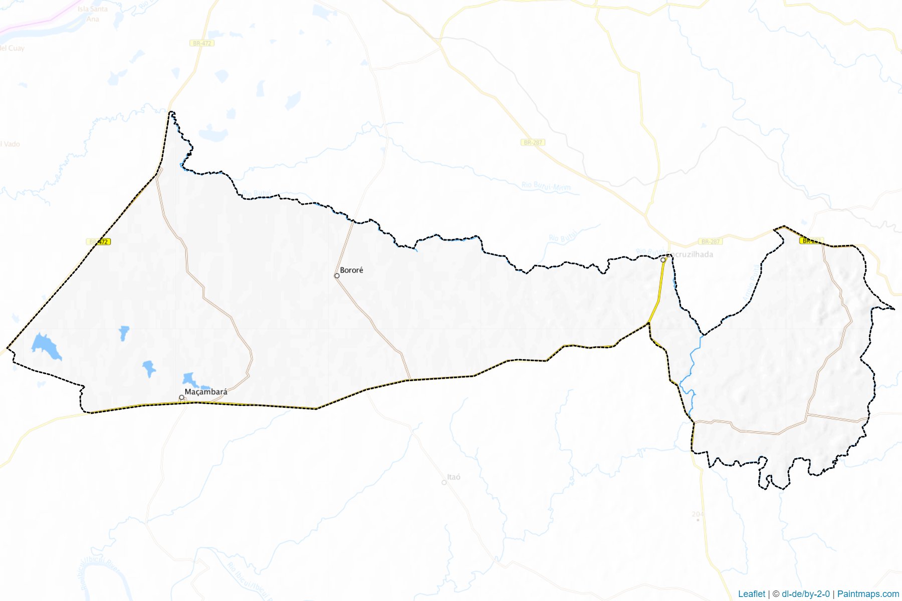 Muestras de recorte de mapas Macambara (Rio Grande Do Sul)-1