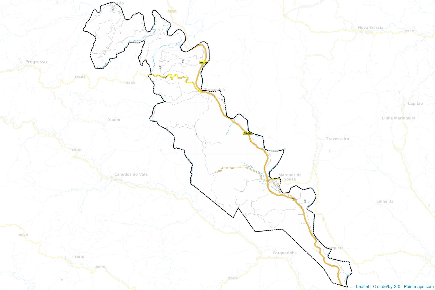 Muestras de recorte de mapas Marques de Souza (Rio Grande Do Sul)-1