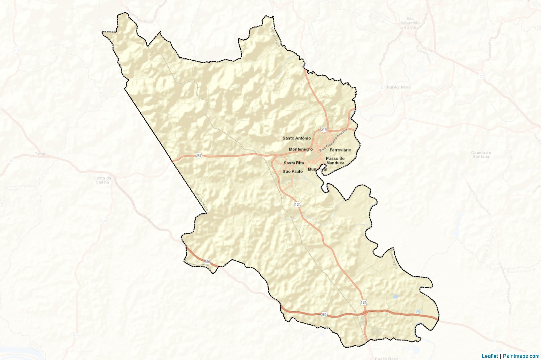 Montenegro (Rio Grande Do Sul) Map Cropping Samples-2