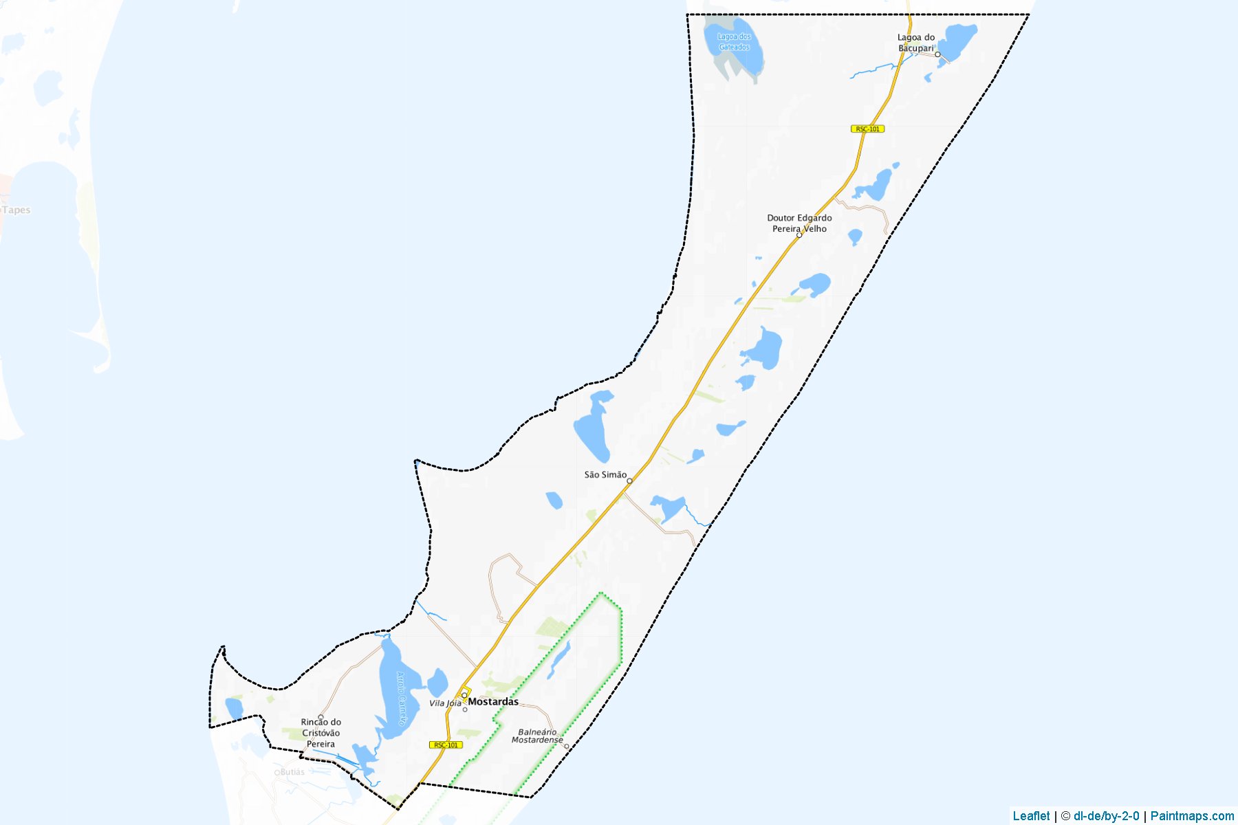 Muestras de recorte de mapas Mostardas (Rio Grande Do Sul)-1