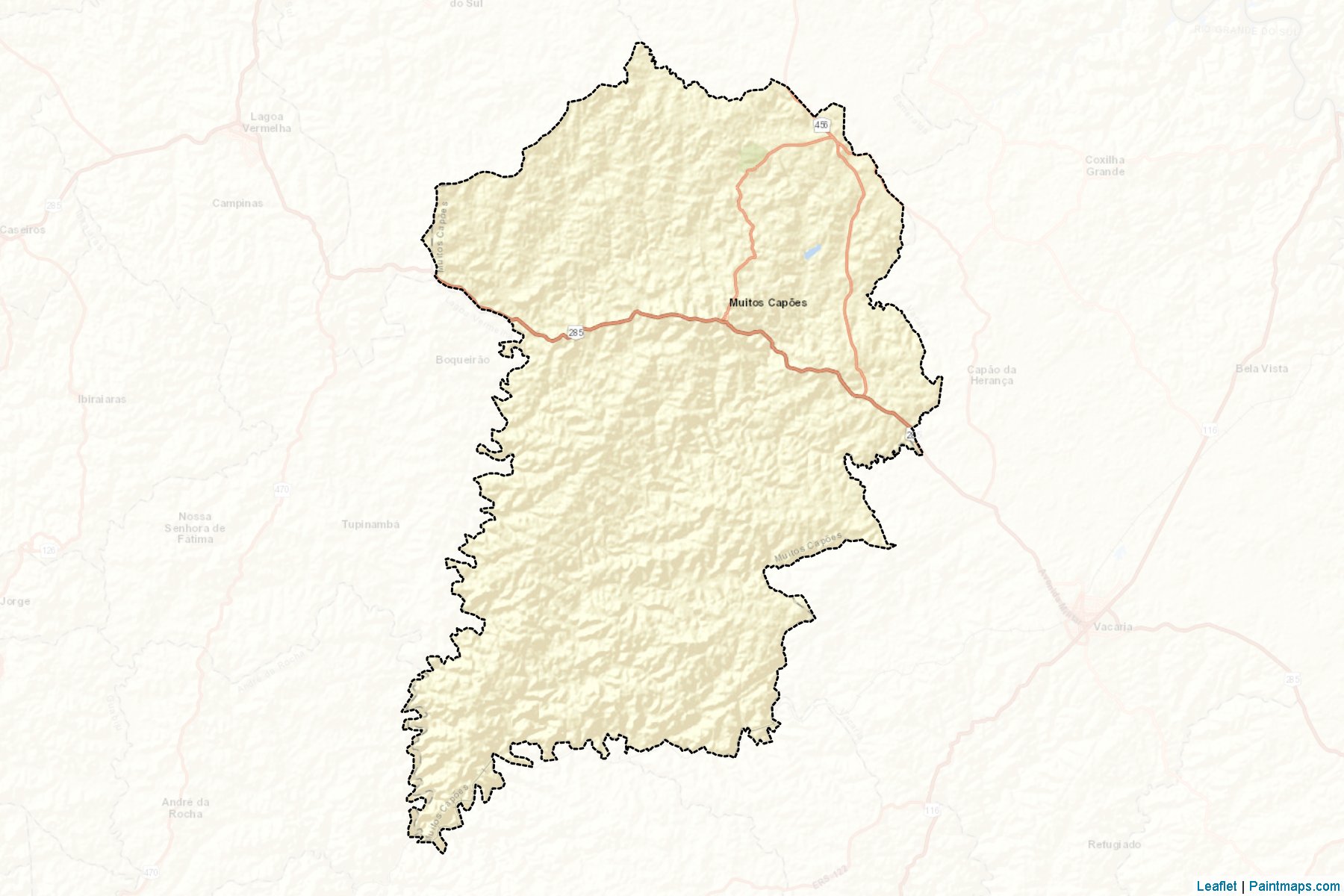 Muestras de recorte de mapas Muitos Capoes (Rio Grande Do Sul)-2