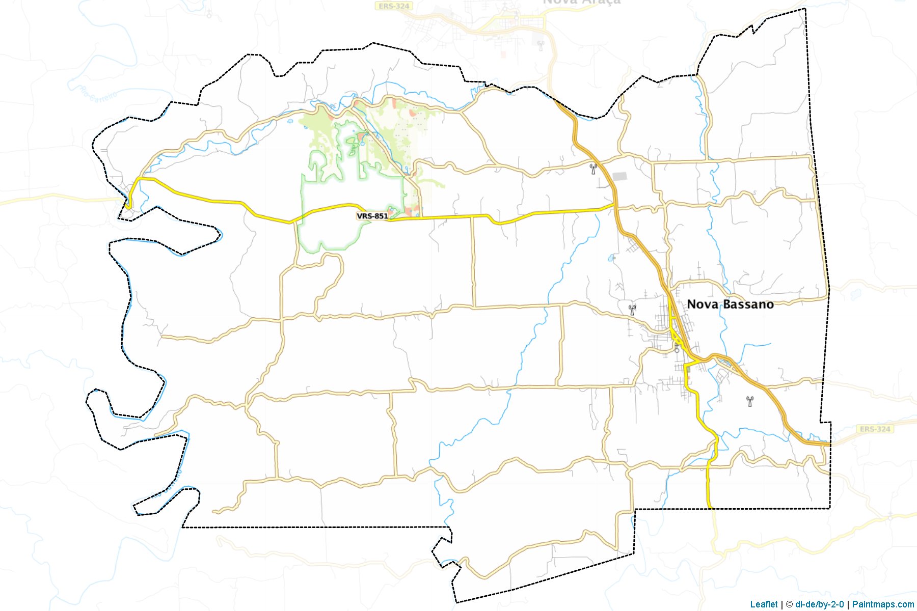 Muestras de recorte de mapas Nova Bassano (Rio Grande Do Sul)-1