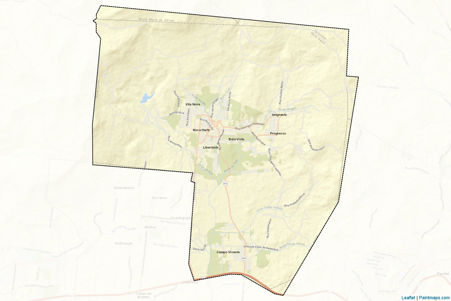 Muestras de recorte de mapas Nova Hartz (Rio Grande Do Sul)-2