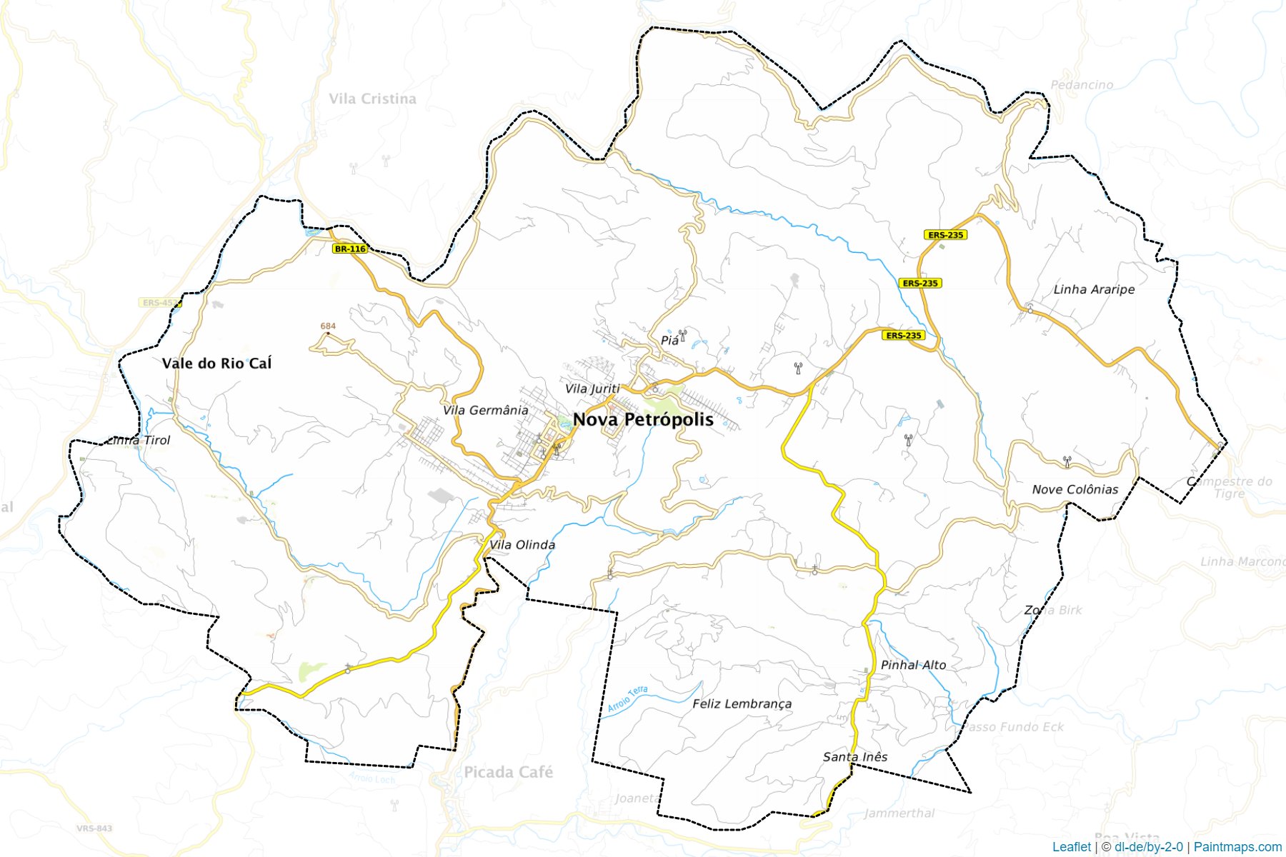 Muestras de recorte de mapas Nova Petropolis (Rio Grande Do Sul)-1