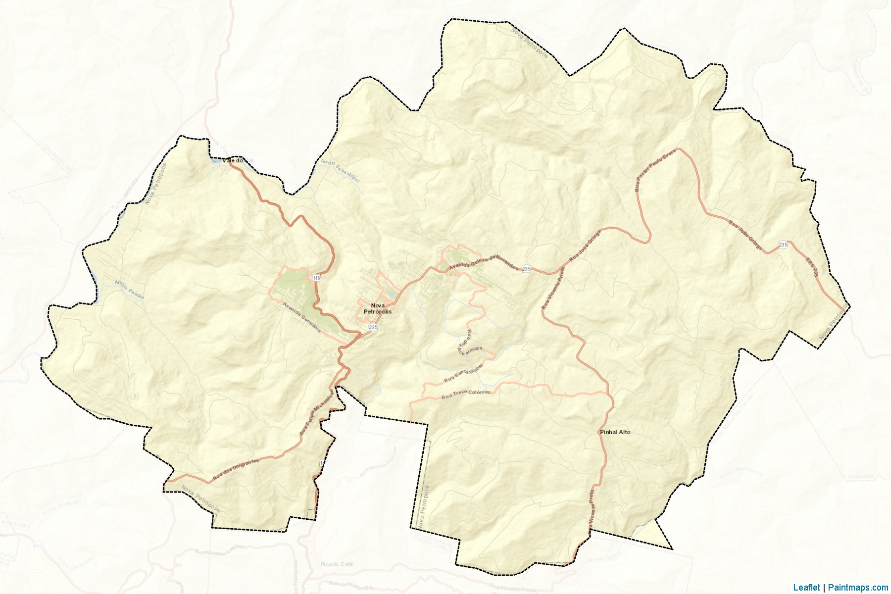 Muestras de recorte de mapas Nova Petropolis (Rio Grande Do Sul)-2