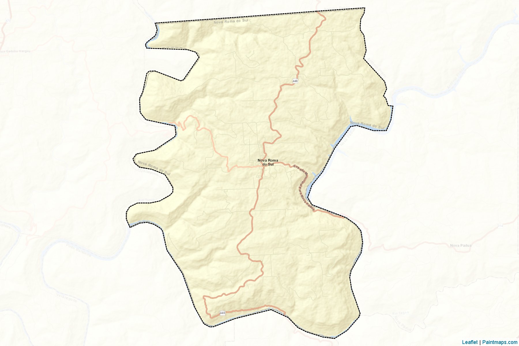 Muestras de recorte de mapas Nova Roma do Sul (Rio Grande Do Sul)-2