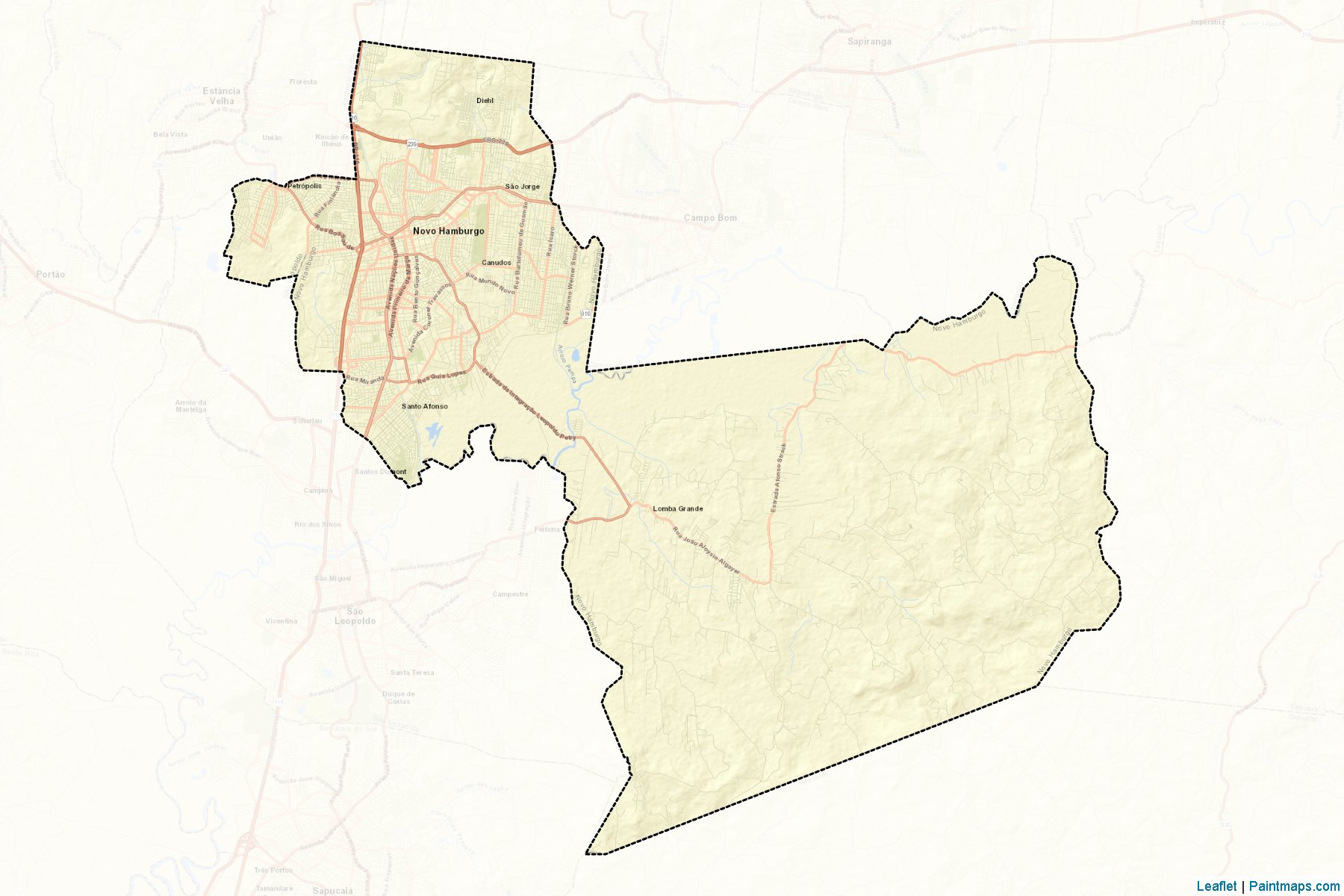 Novo Hamburgo (Rio Grande Do Sul) Map Cropping Samples-2