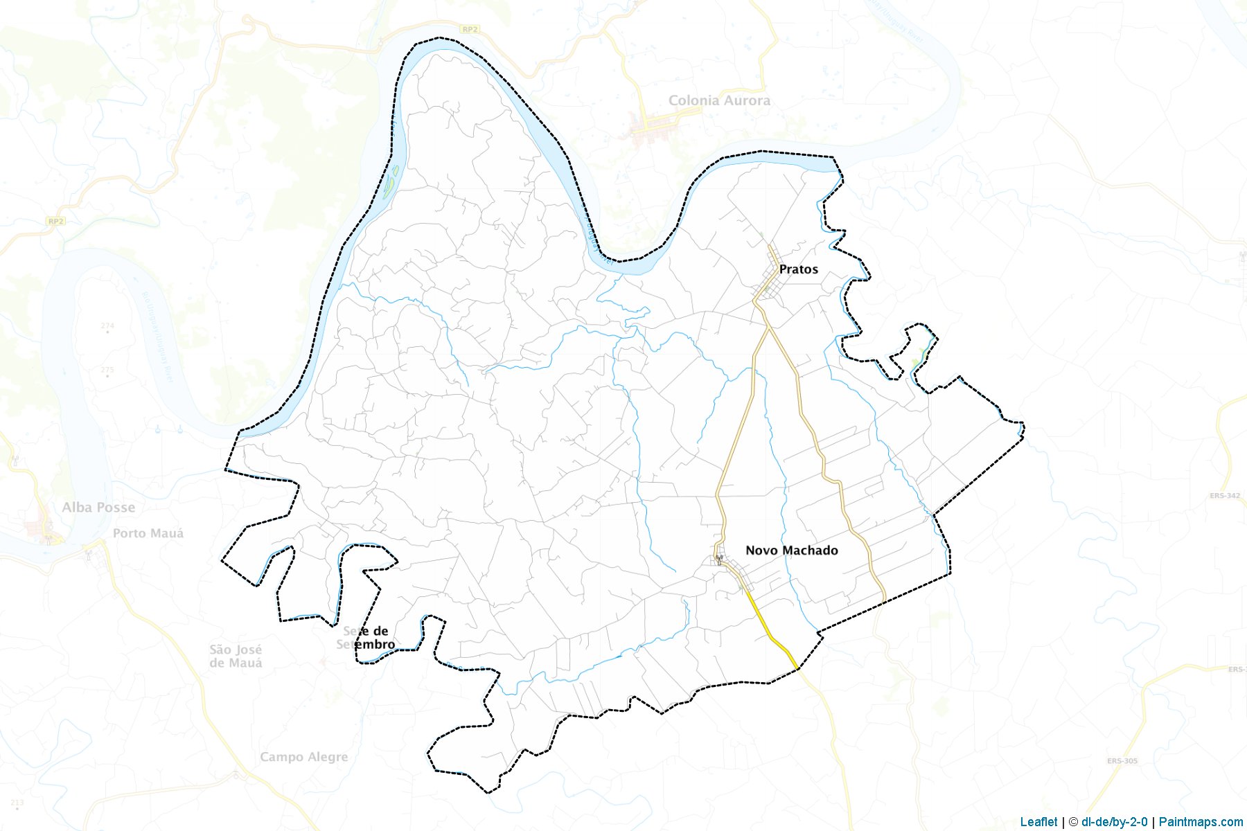 Novo Machado (Rio Grande Do Sul) Map Cropping Samples-1