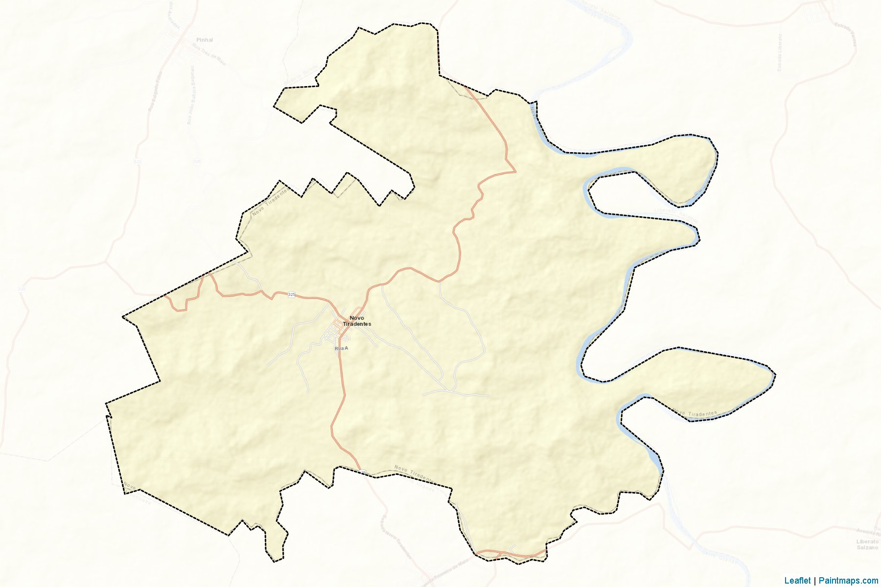 Muestras de recorte de mapas Novo Tiradentes (Rio Grande Do Sul)-2