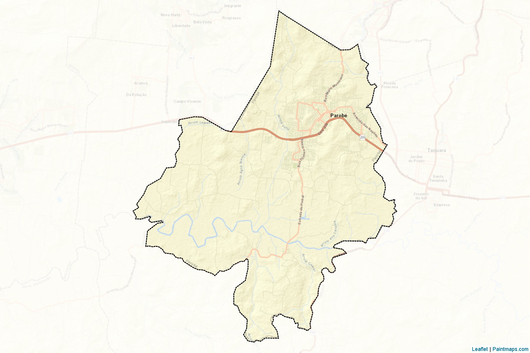 Muestras de recorte de mapas Parobe (Rio Grande Do Sul)-2