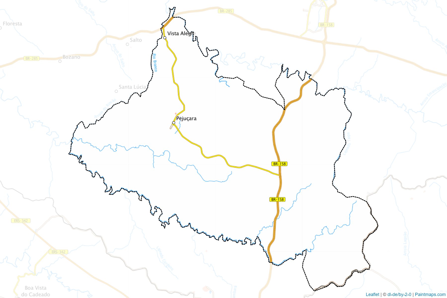 Muestras de recorte de mapas Pejucara (Rio Grande Do Sul)-1