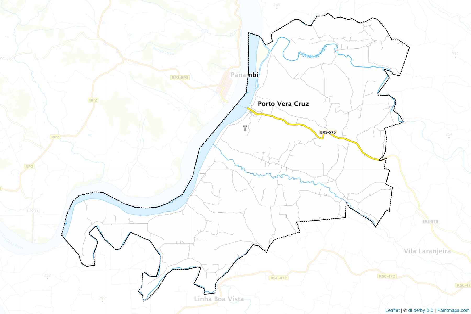 Porto Vera Cruz (Rio Grande Do Sul) Map Cropping Samples-1