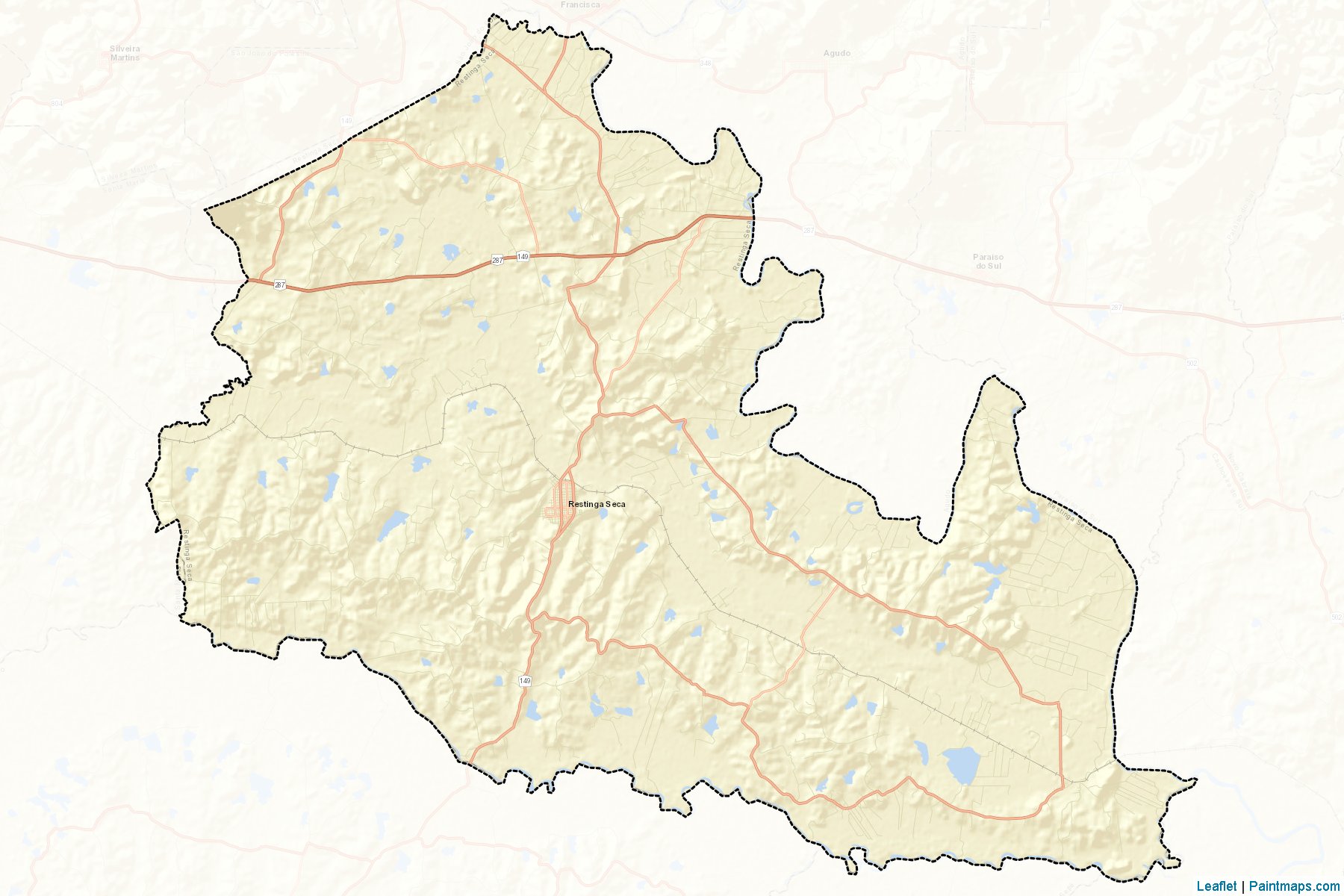 Muestras de recorte de mapas Restinga Seca (Rio Grande Do Sul)-2