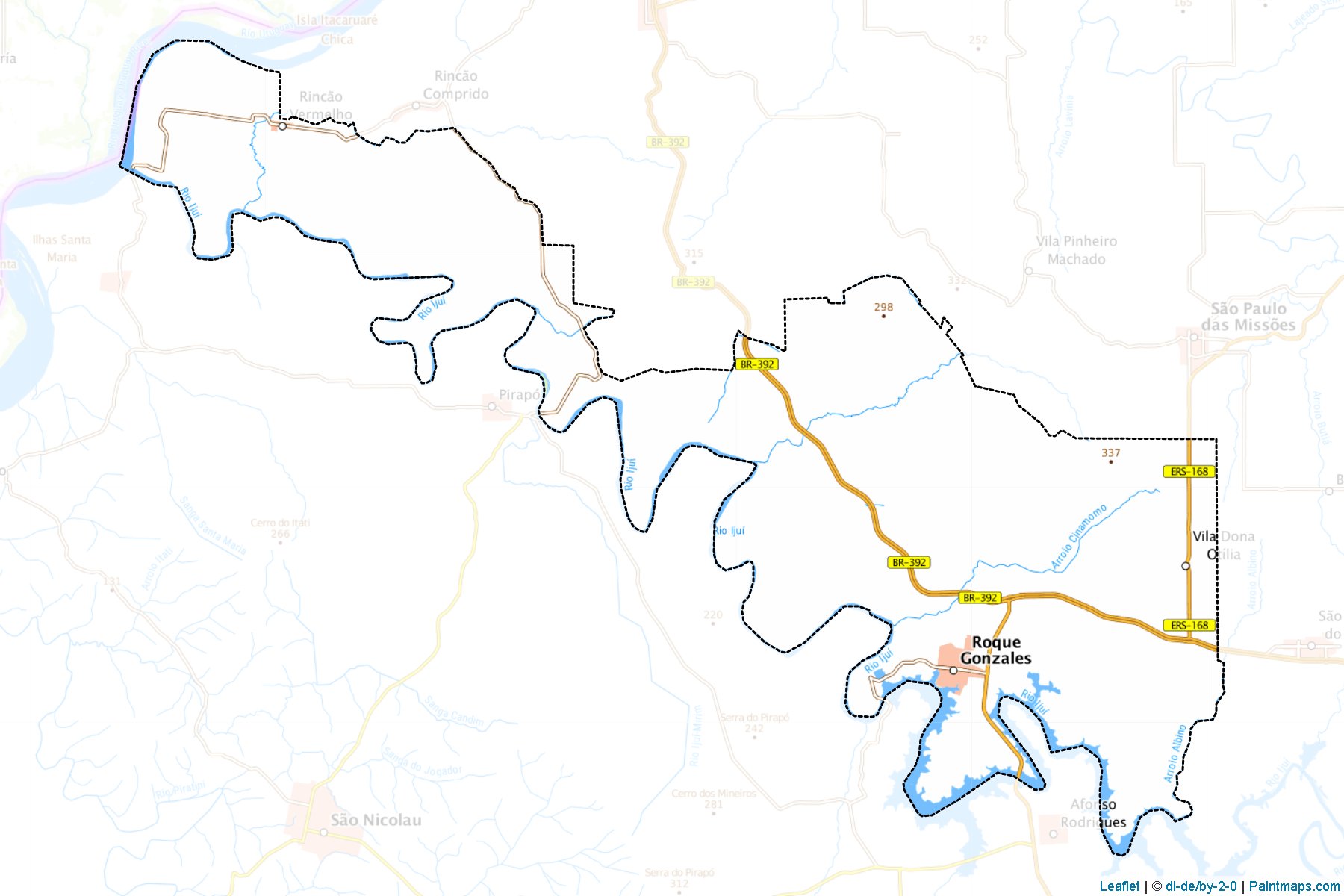 Muestras de recorte de mapas Roque Gonzales (Rio Grande Do Sul)-1