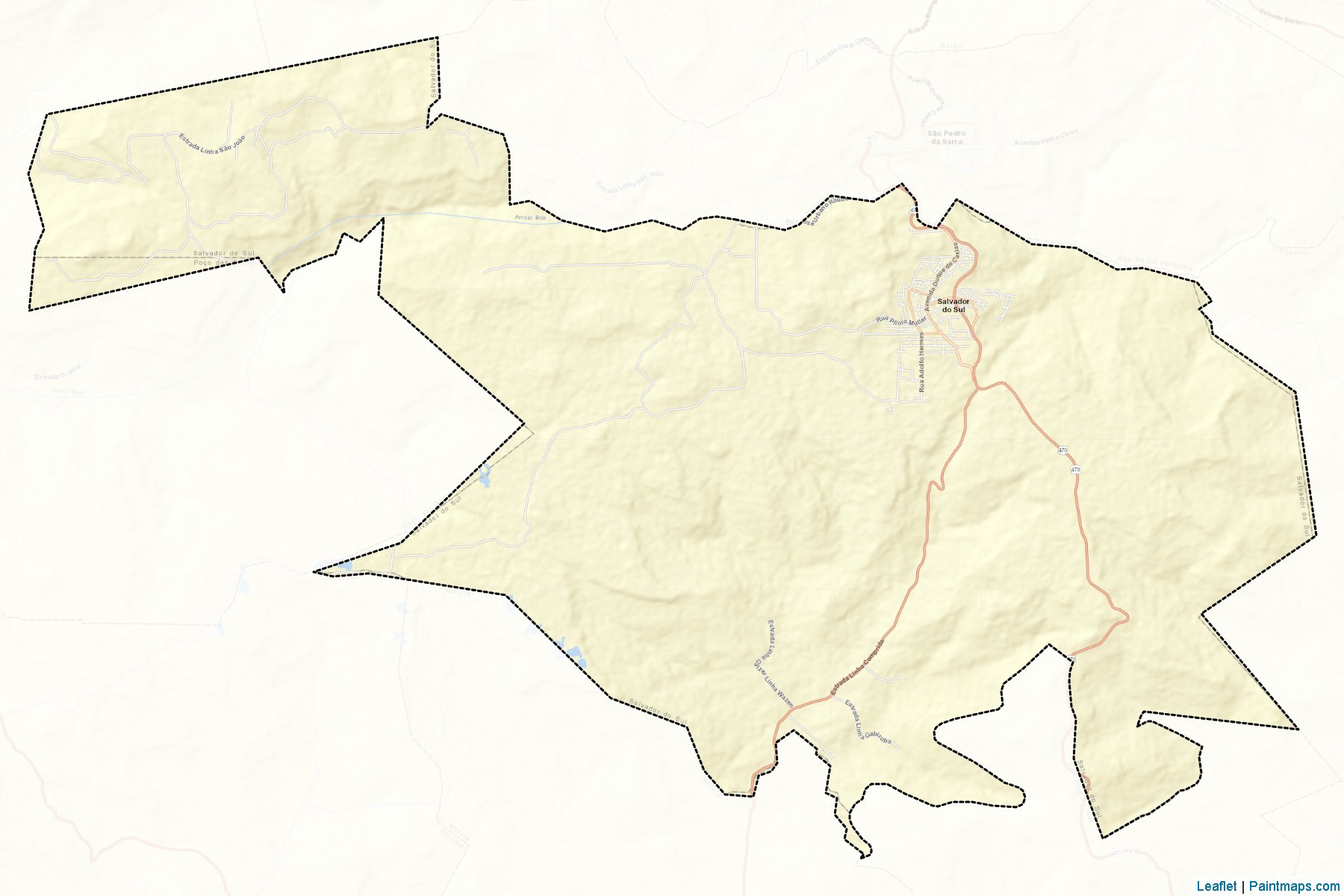 Muestras de recorte de mapas Salvador do Sul (Rio Grande Do Sul)-2