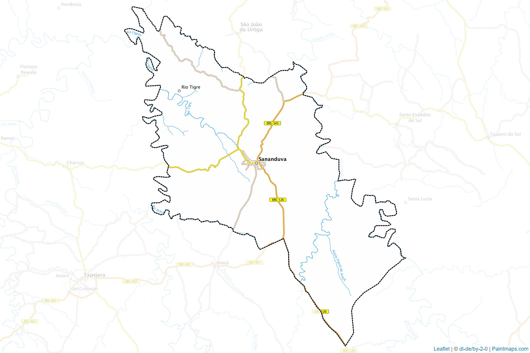 Sananduva (Rio Grande Do Sul) Map Cropping Samples-1